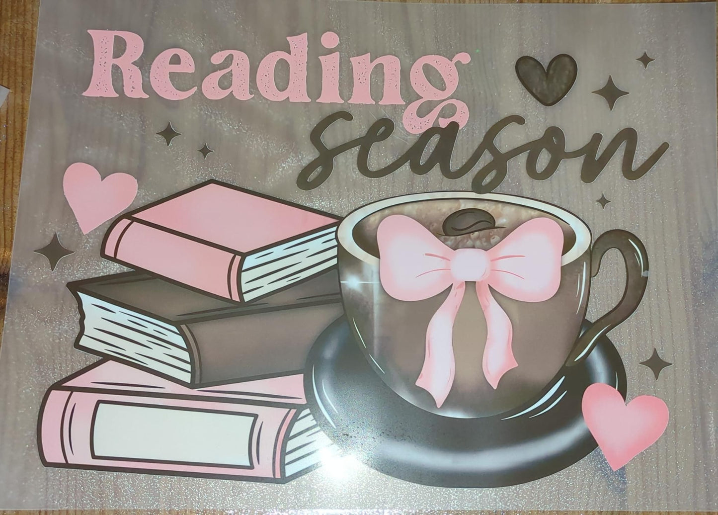 Großes Bügelbild Reading Season Lese Saison Buch Kaffee GBB000115