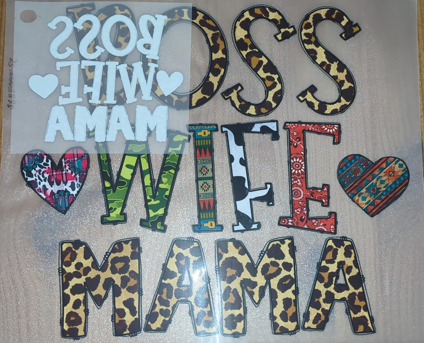 Bügelbilder Set Boss Wife Mama Boss Ehefrau Mama SGBB00068