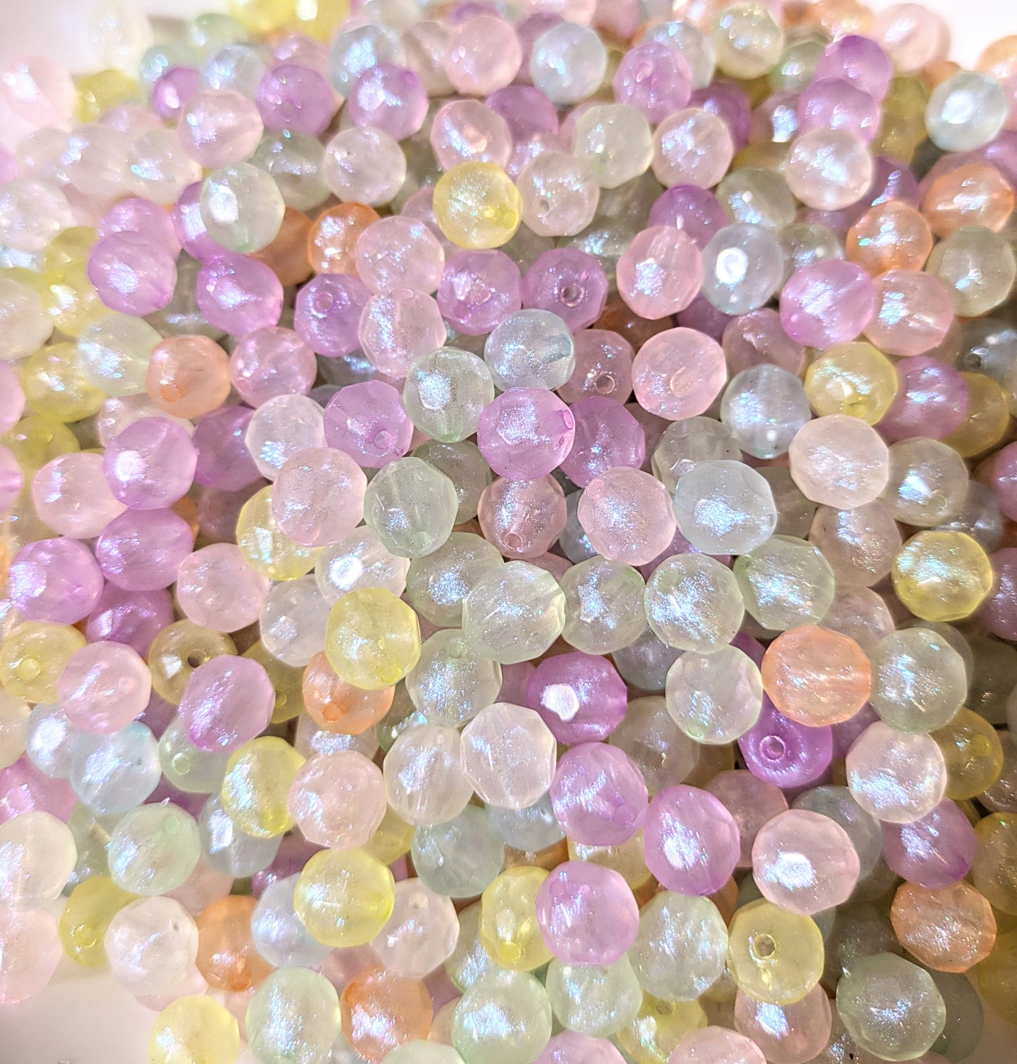 Perlen Glow in the Dark Transparent mit Schimmer glitzer 10mm