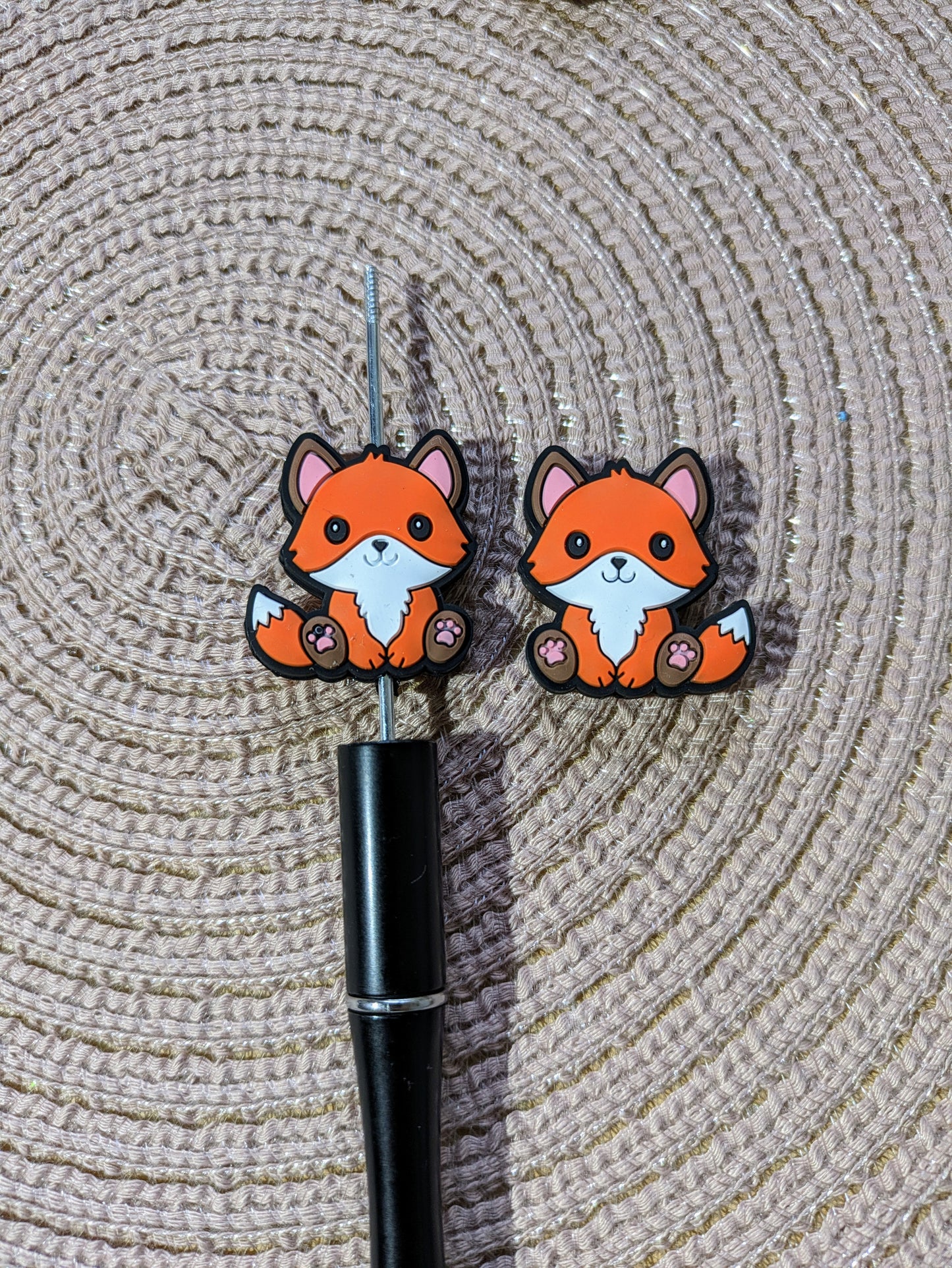 Silikonperle Fuchs orange braun(34)