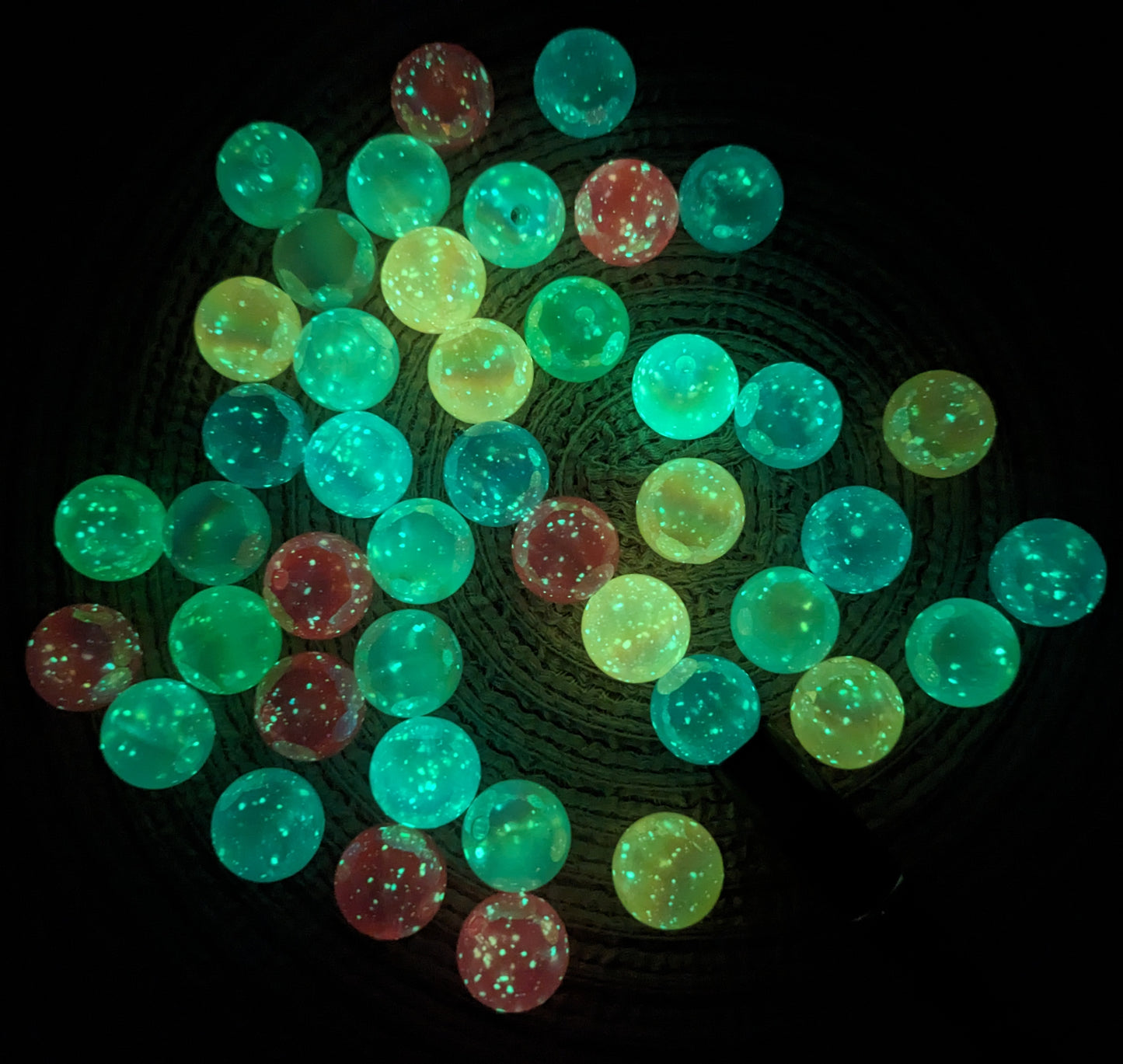 Galaxy Schimmer Leucht Perlen Glow in the Dark 14 mm in verschiedenen Farben
