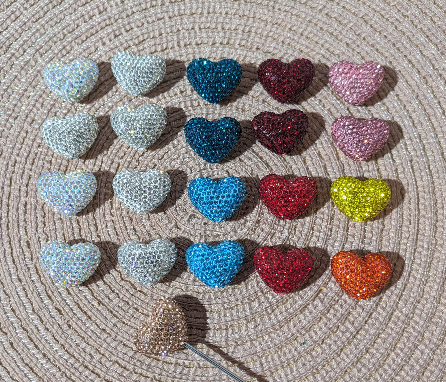 Funkelnde Strassherzen Herz in diversen Farben (100)