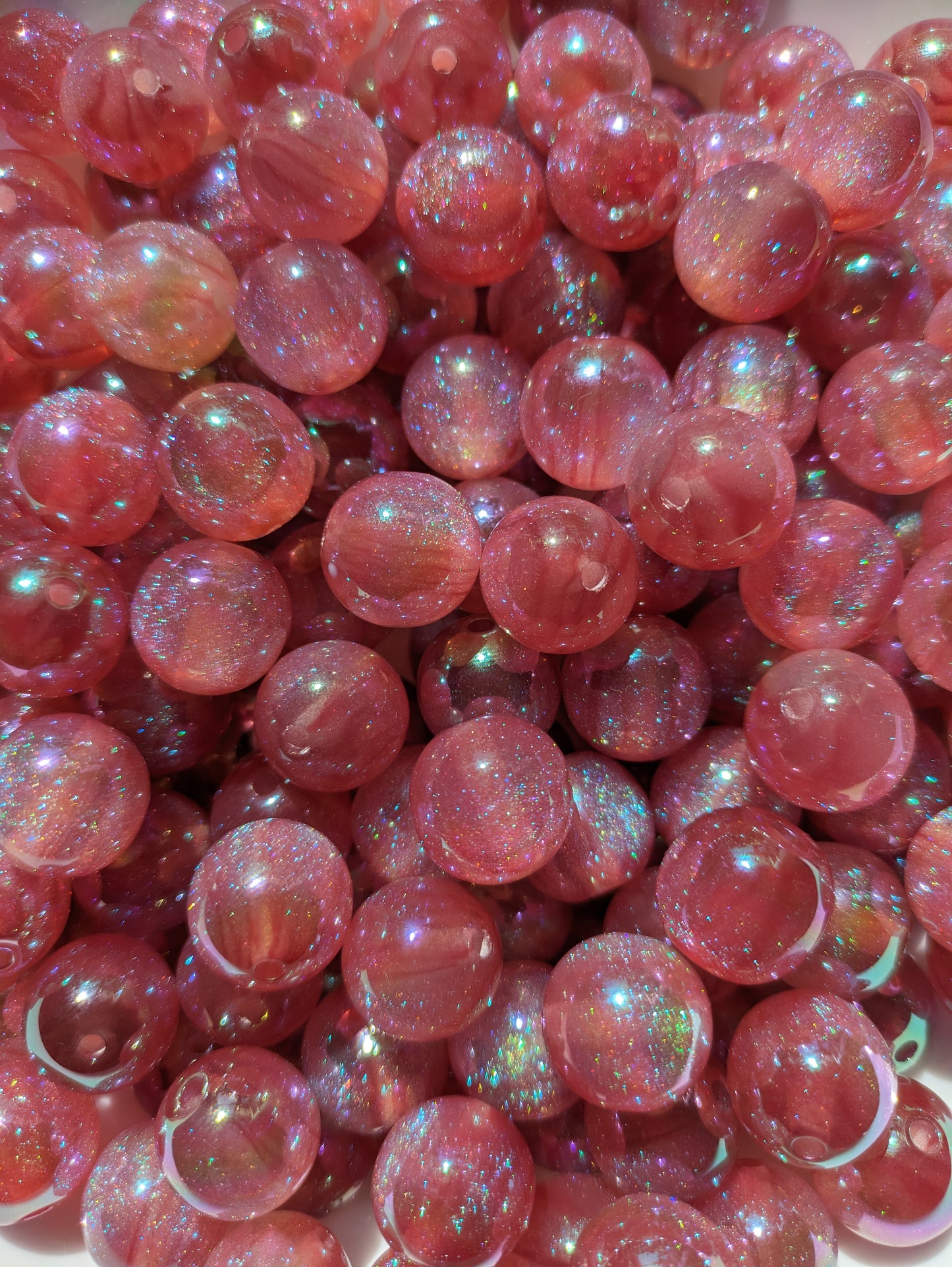 Galaxy Glitter Wassermelone Perle 16 mm pink