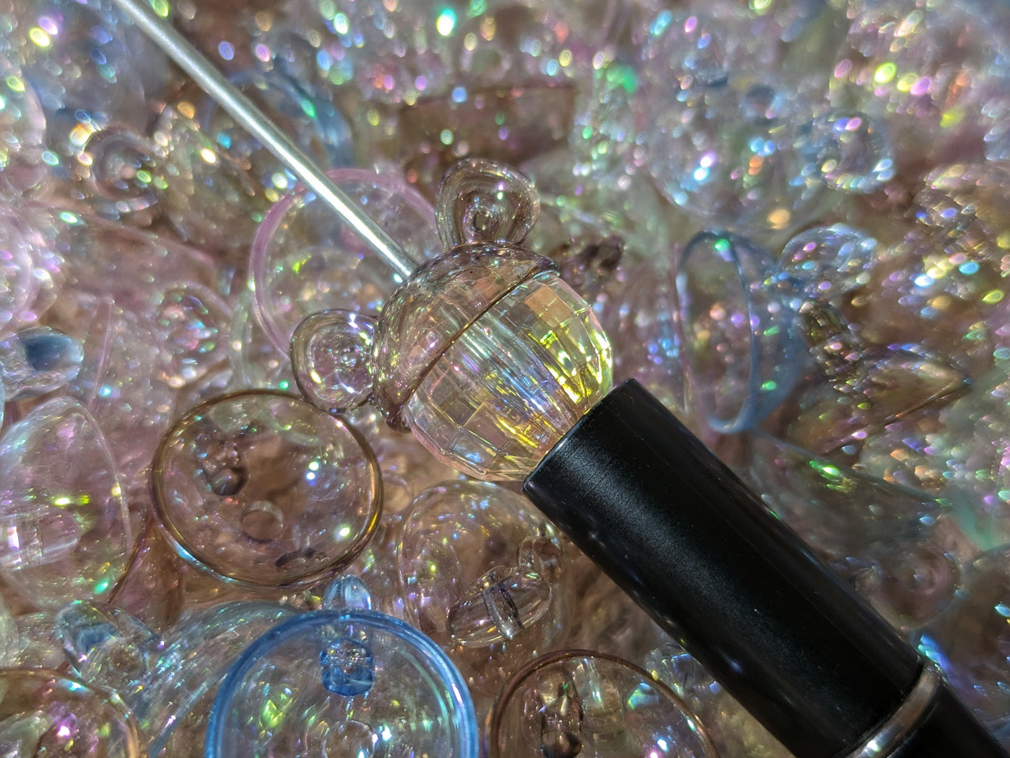 GK08 Bären Kappen transparent für 16mm Perlen in verschiedenen Farben