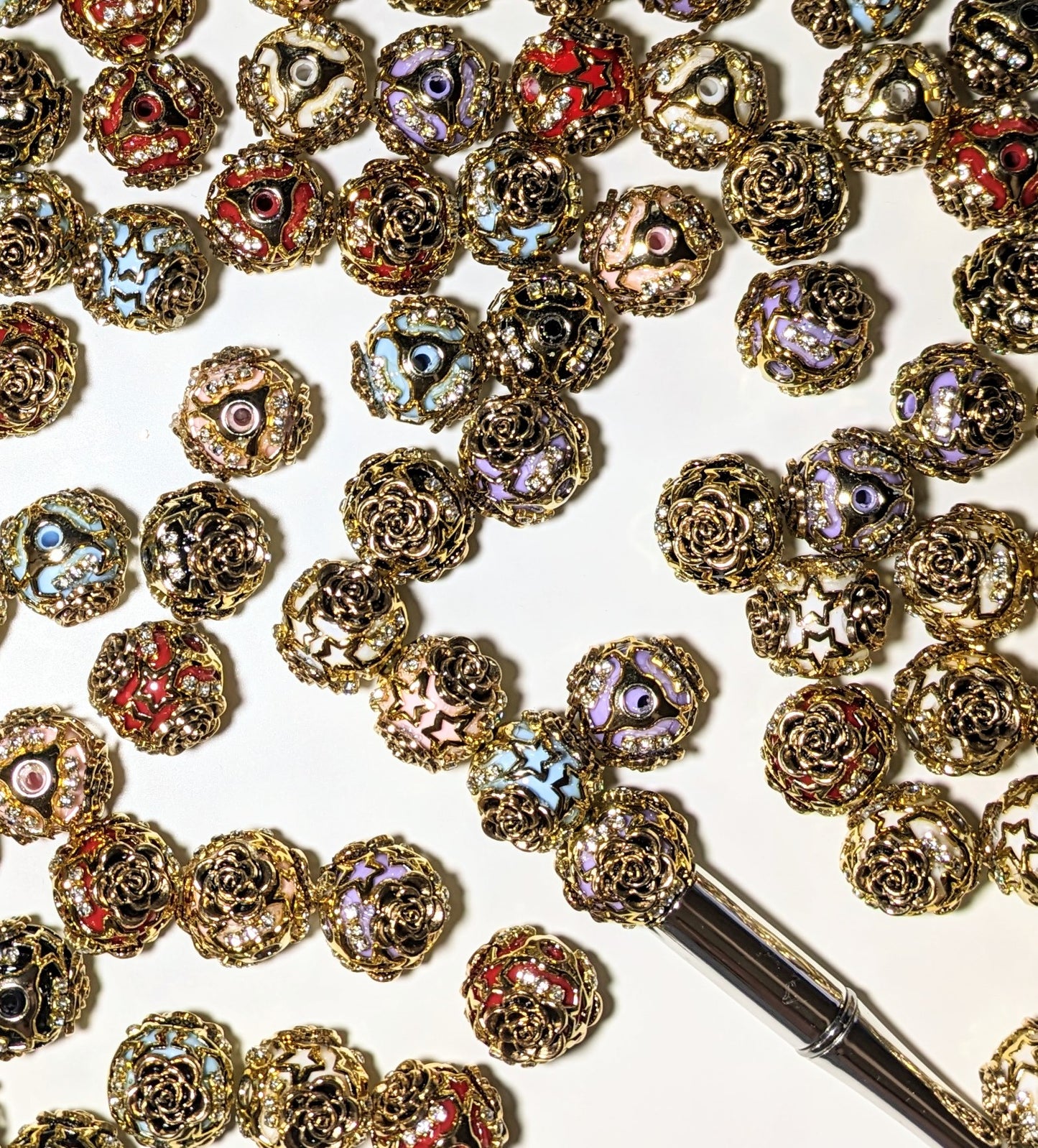 KK04 / KK07 Rosenperlen in Gold in verschiedenen Variationen 20 mm