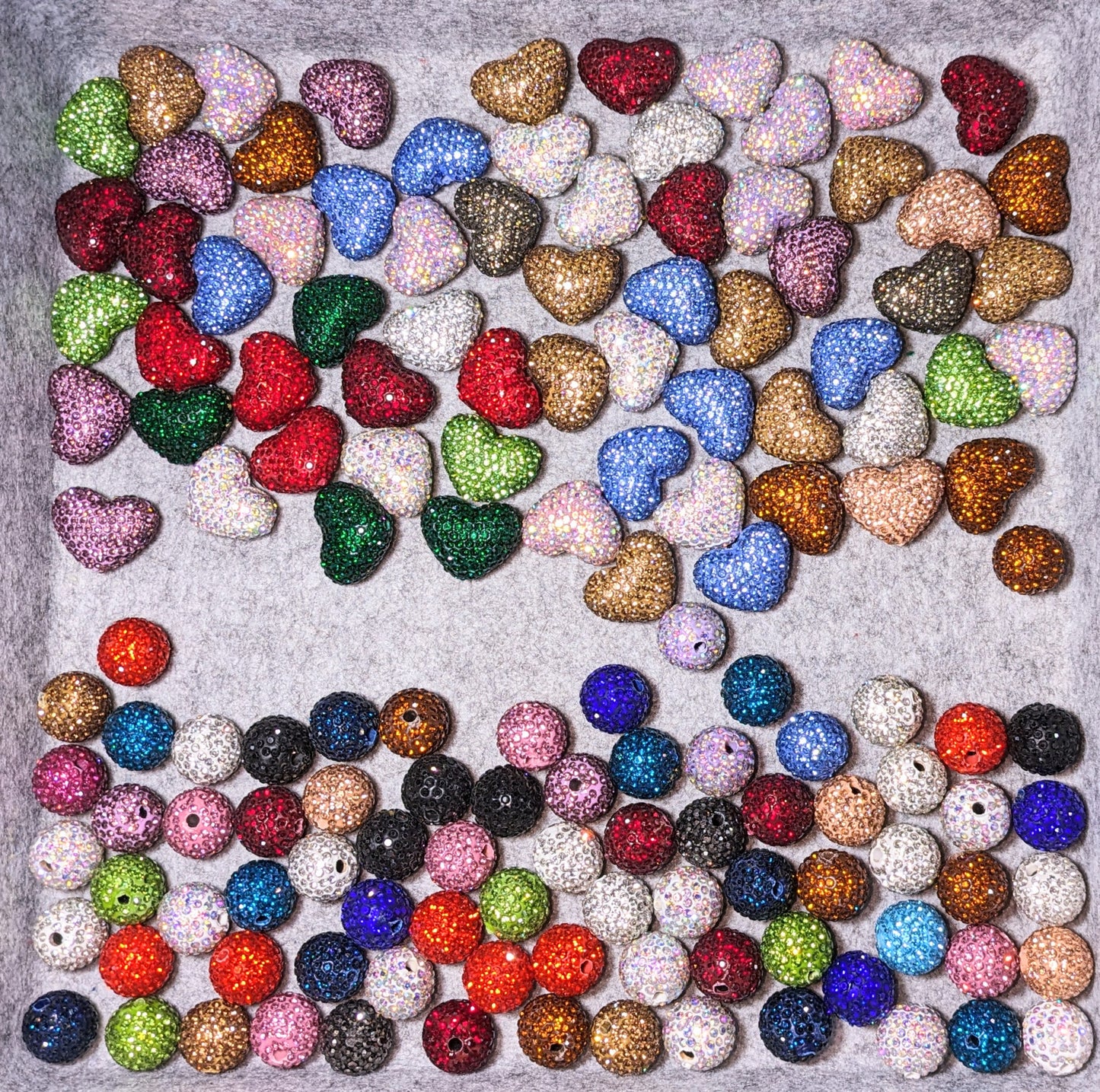 Strassperlen passen zu den Strassherzen 16 mm