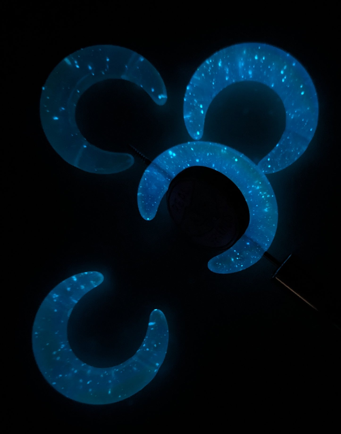 GK02 Bezaubernde Monde mit Goldglitzer Nachtleuchtend Glow in the Dark