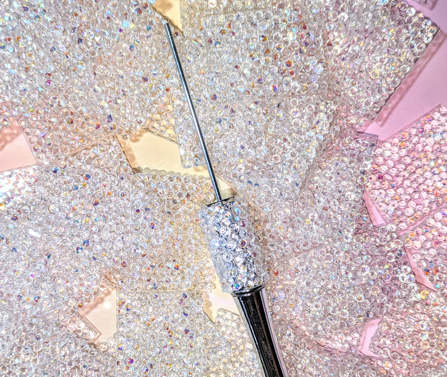 KK03 Aufkleber / Sticker Transparent Halbdiamant für den Kugelschreiber