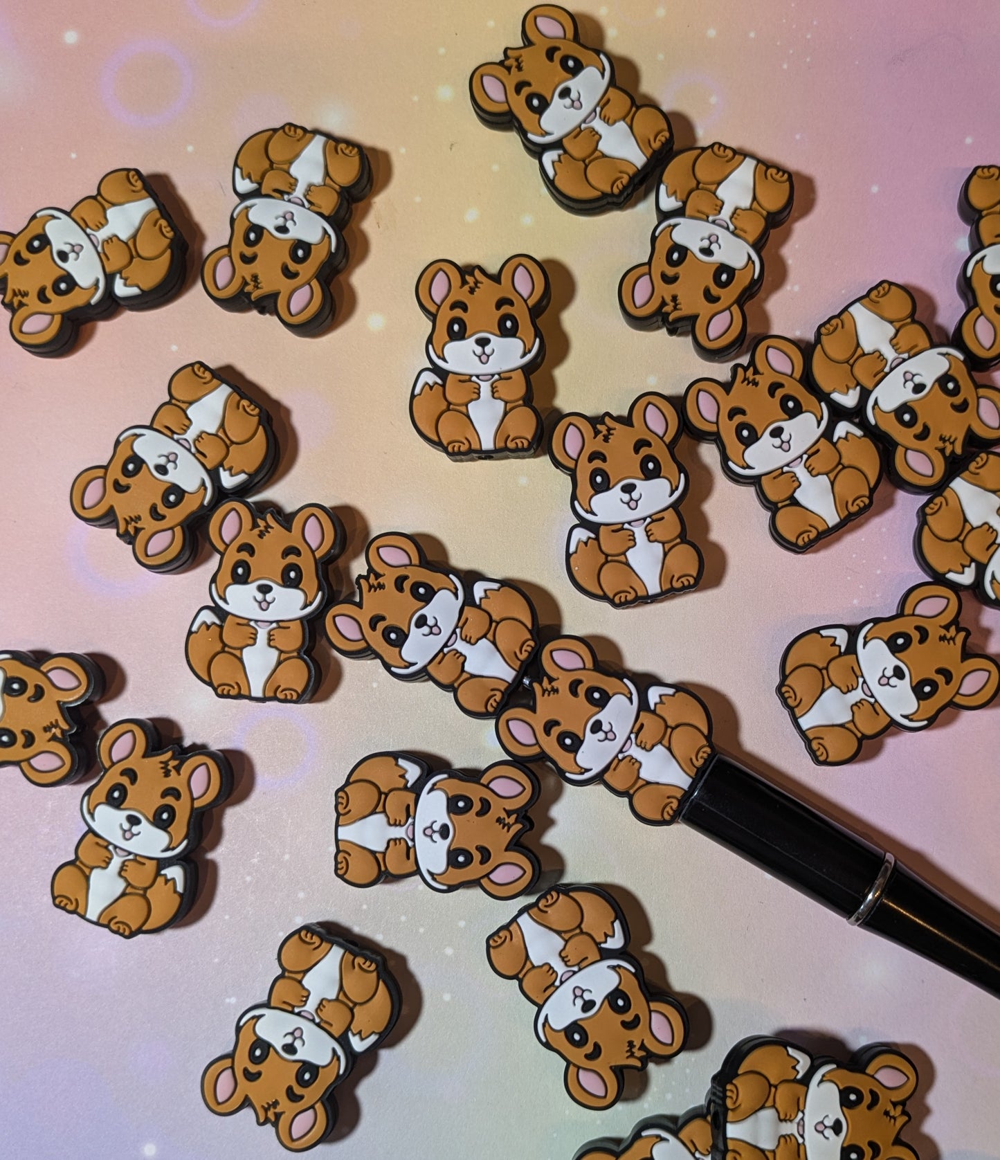 S76 Silikonperle / Focals Hamster Nagetier braun