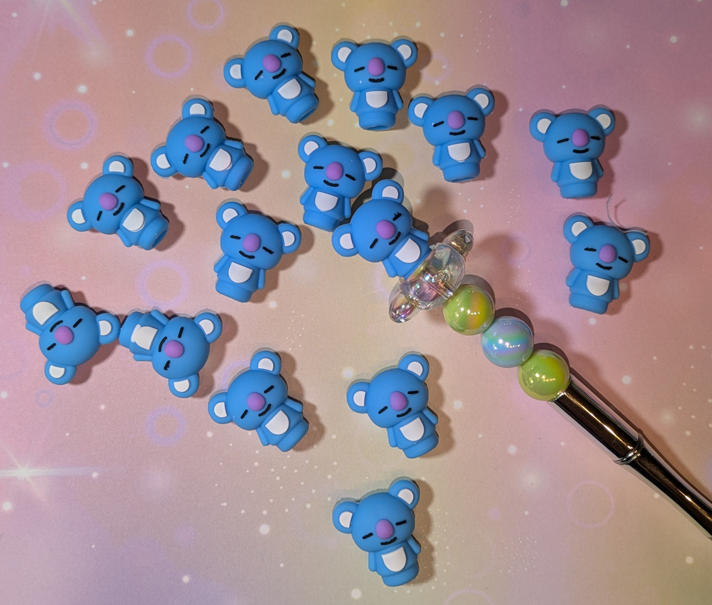 Pentopper / Stiftaufsatz Koala blau Bär