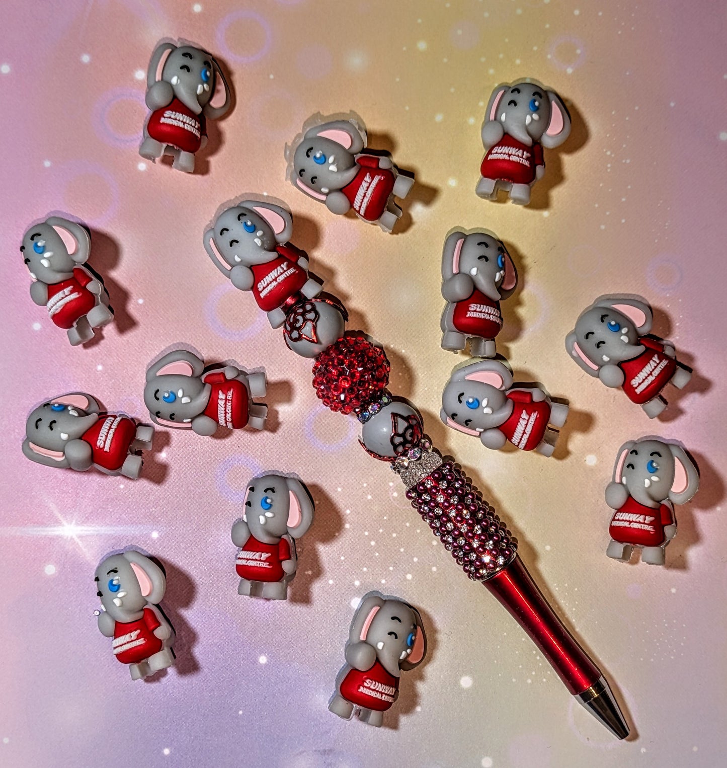 Pentopper / Stiftaufsatz Elefant grau