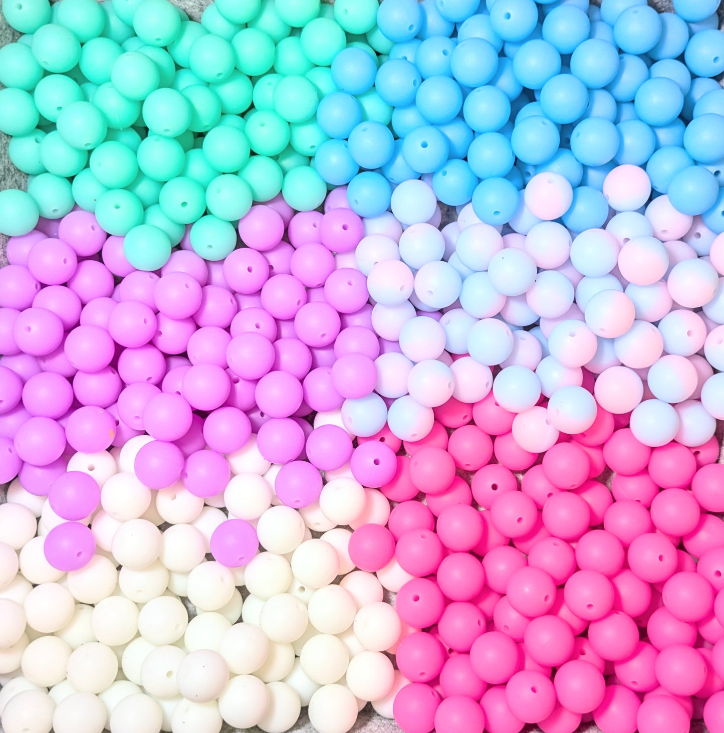 Silikonperlen 15 mm rund in verschiedenen Farben Glow in the Dark Nachtleuchtend