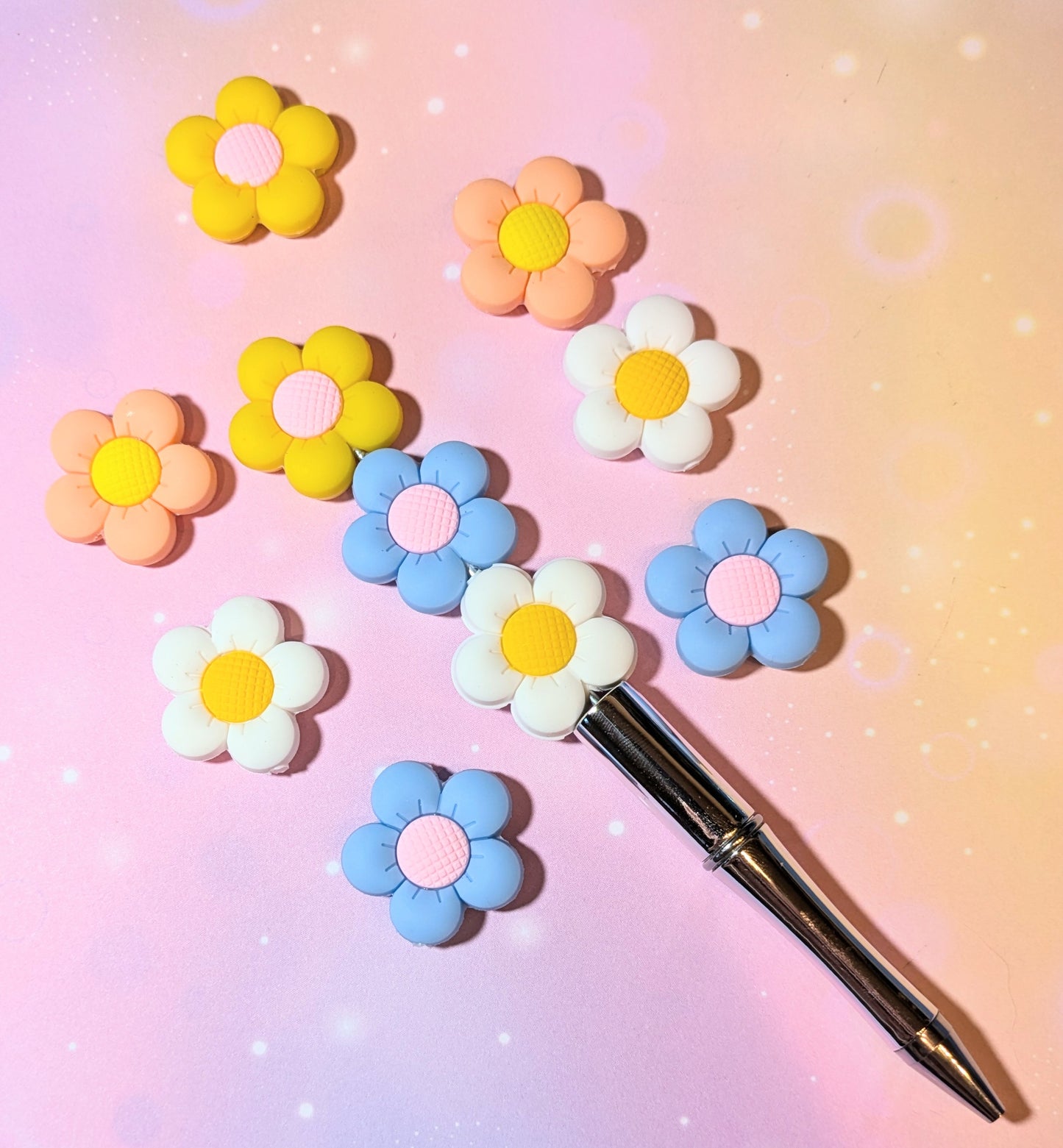 Focal Silikonperle Blumen in verschiedenen Farben