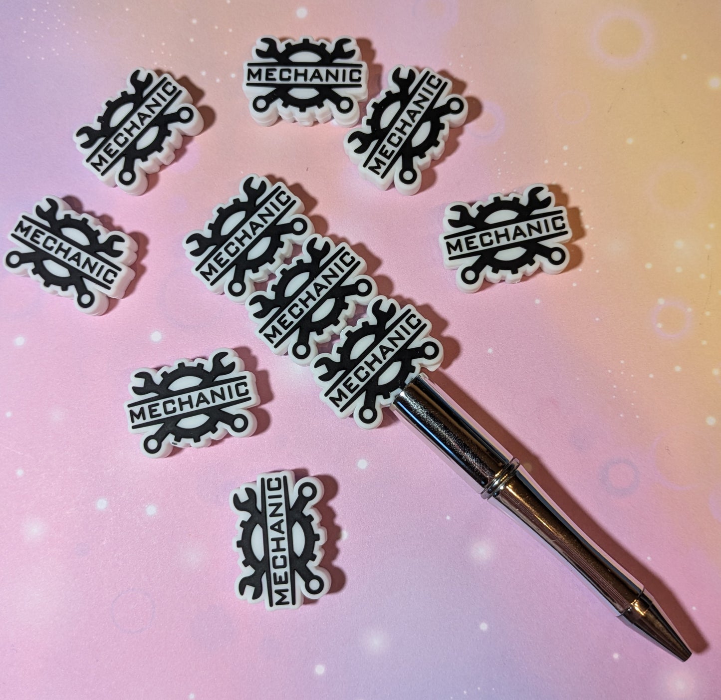 Focal Silikonperle Mechanic Mechaniker schwarz weiß (40)