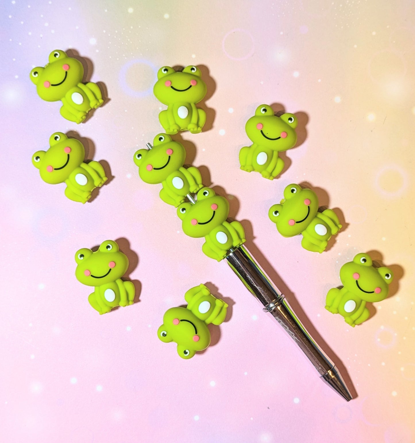 Focal Silikonperle 3D Frosch grün freundlich