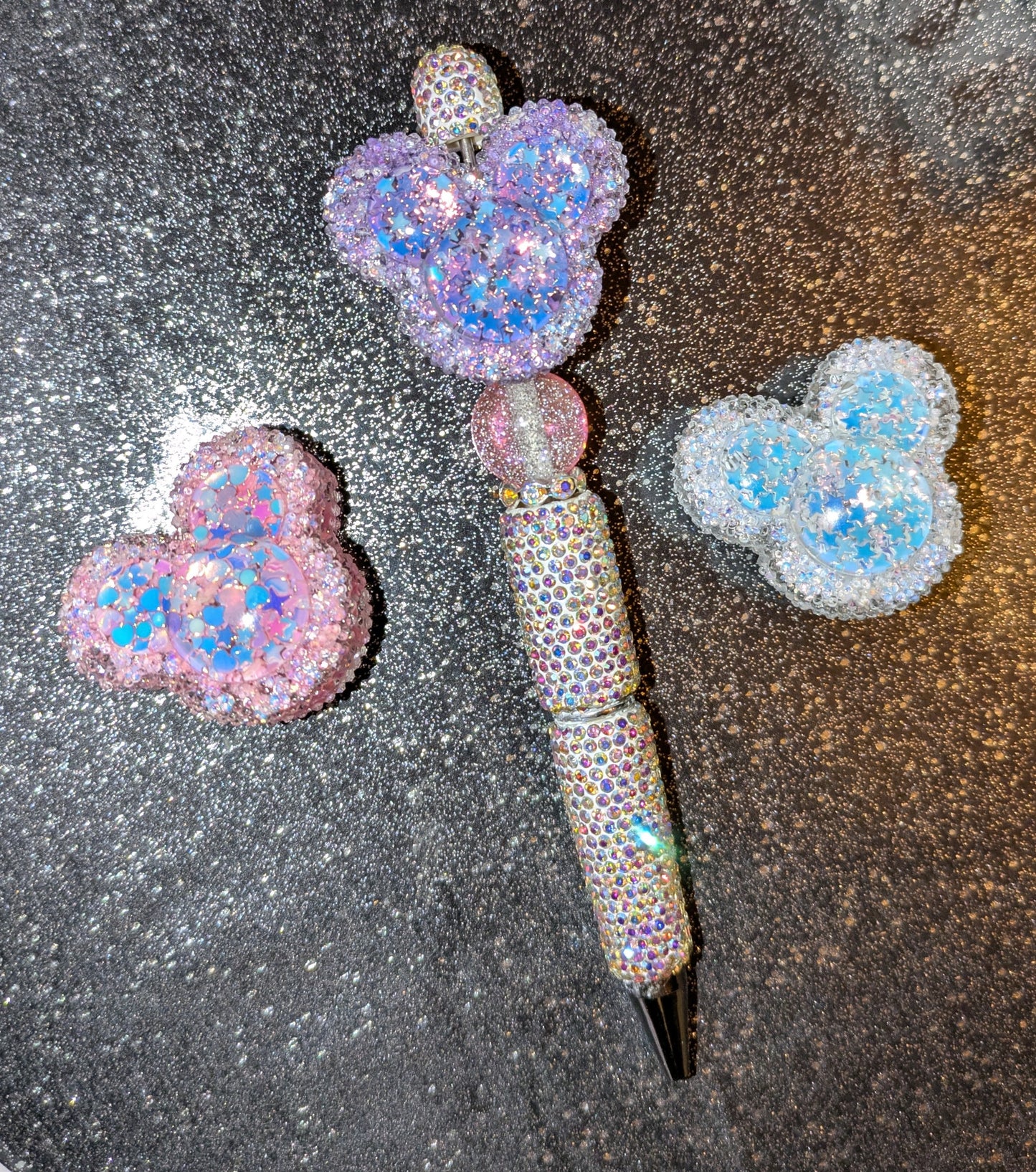 Große Maus-Kopf-Perle mit Glanz und Glitzer in verschiedenen Farben