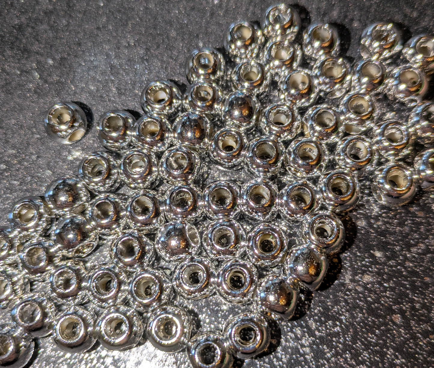 4 Lochperle silber 4er Set