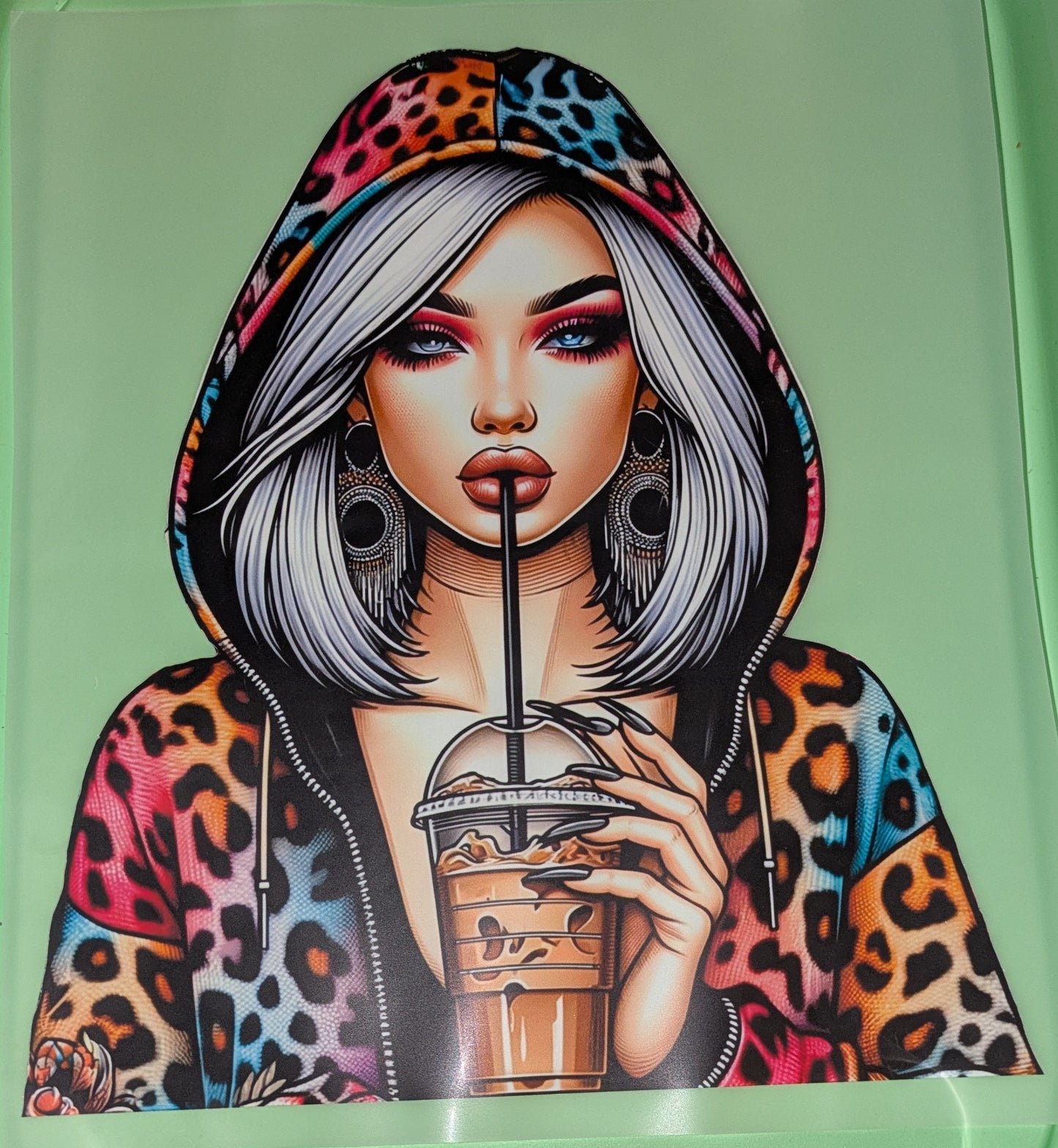 Bügelbild Gr. L " Eiskaffee " GBB000042