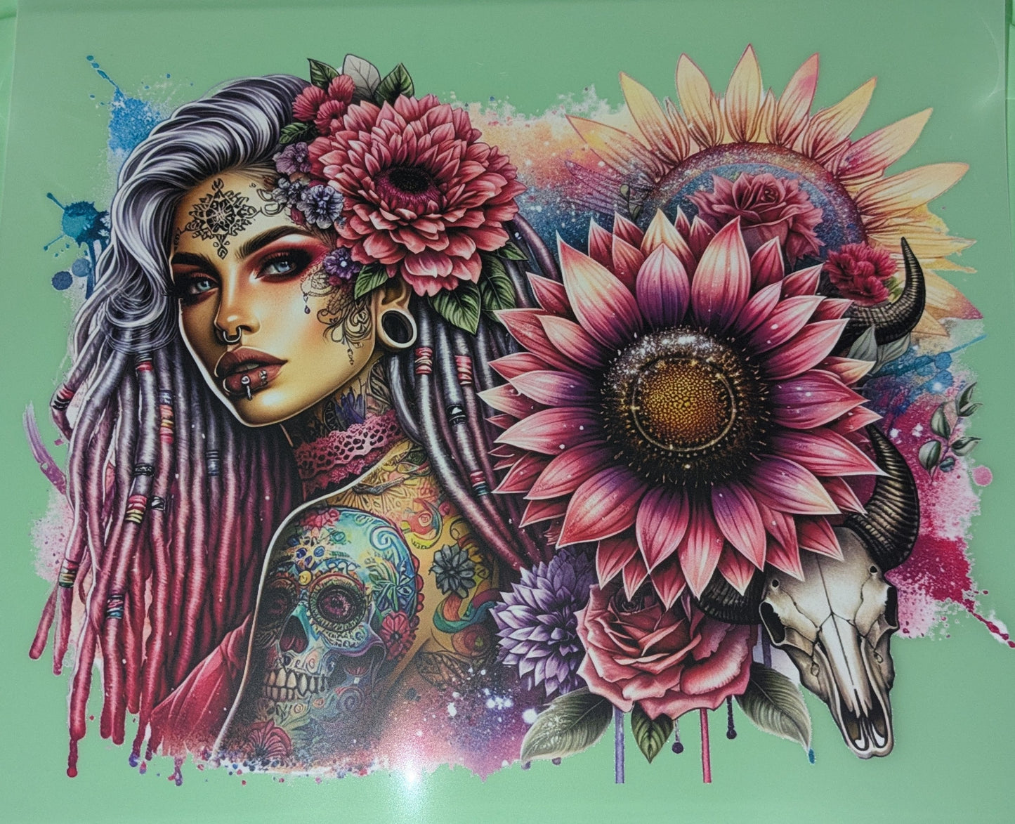 Bügelbild Gr. L " Rasta Girl " GBB000048