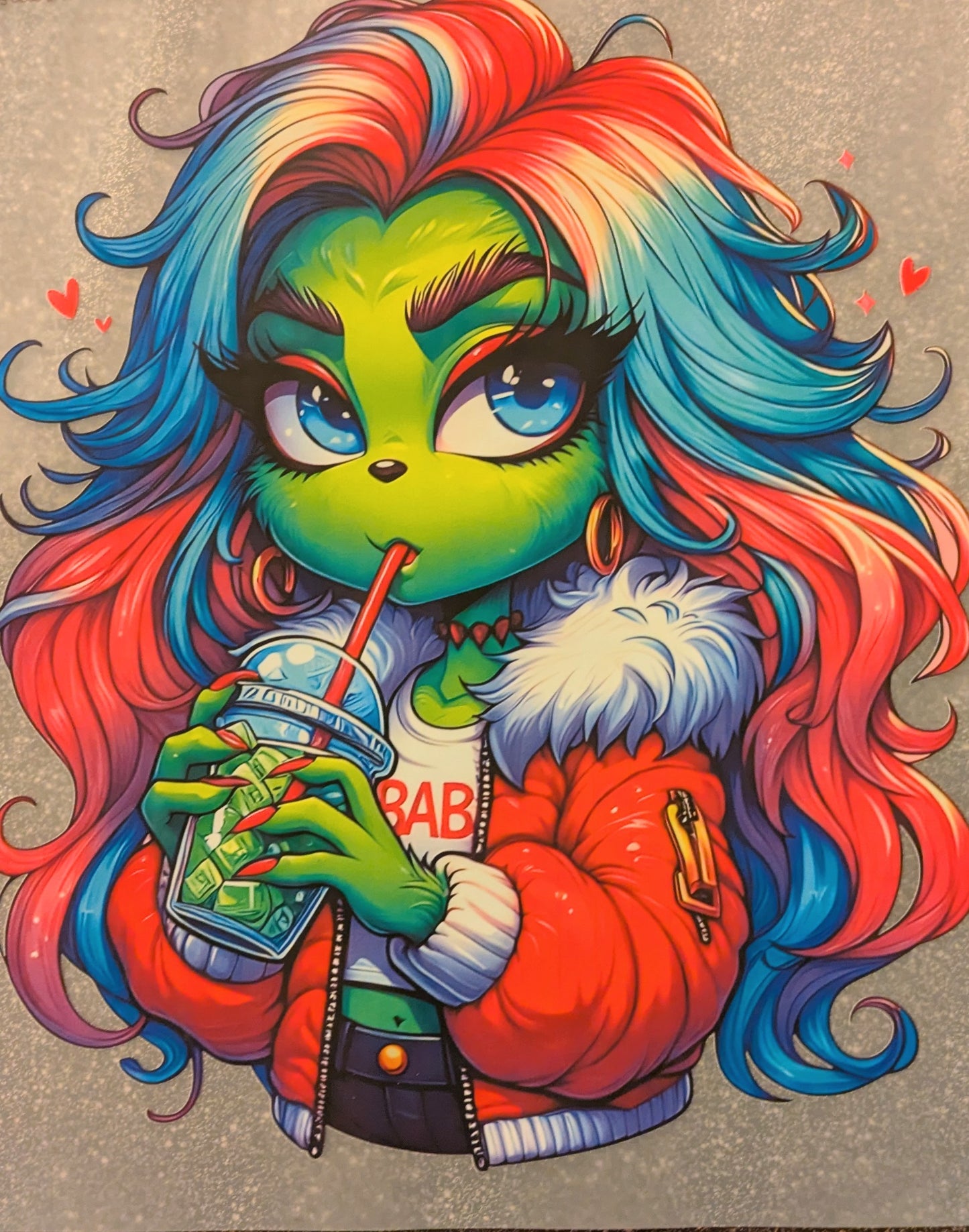 Bügelbild Gr.L " grüner Kaffee " GBB000061