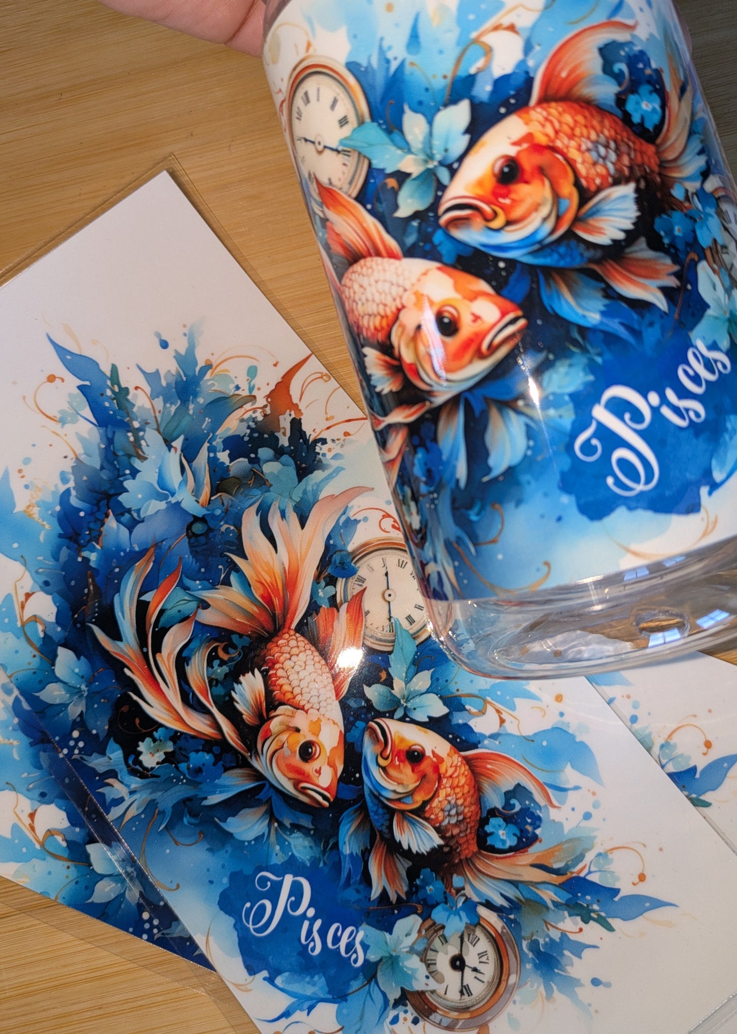 16 oz Aufkleber Sternzeichen Fische