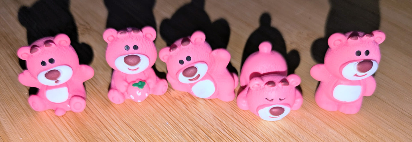 Figuren Erdbeeren Bär in 5 verschiedenen Posen