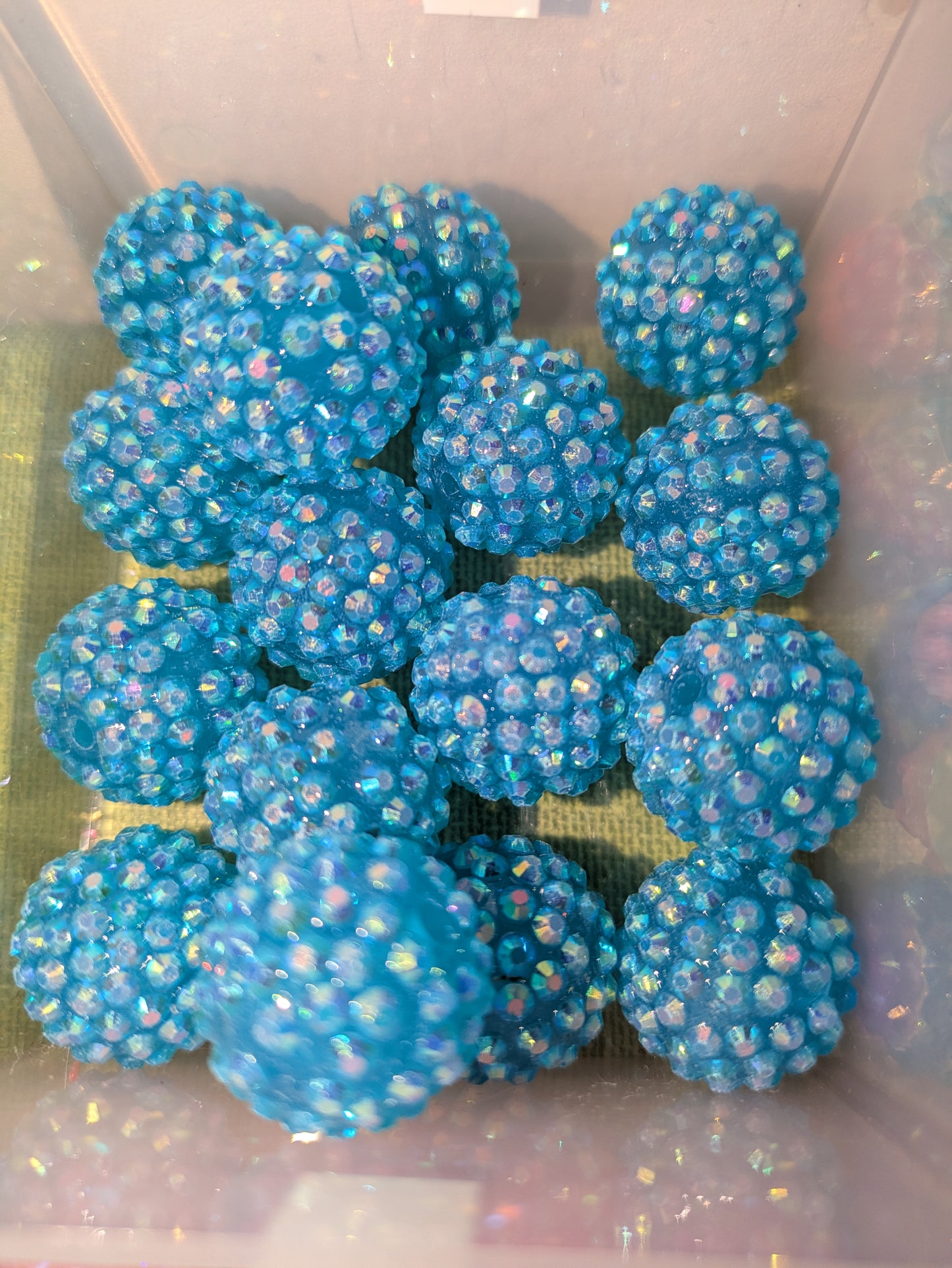 20 mm Strassperle in Türkis 01