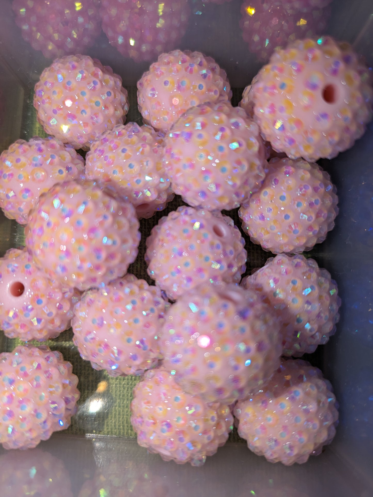 20 mm Strassperle in creme Rosa 08