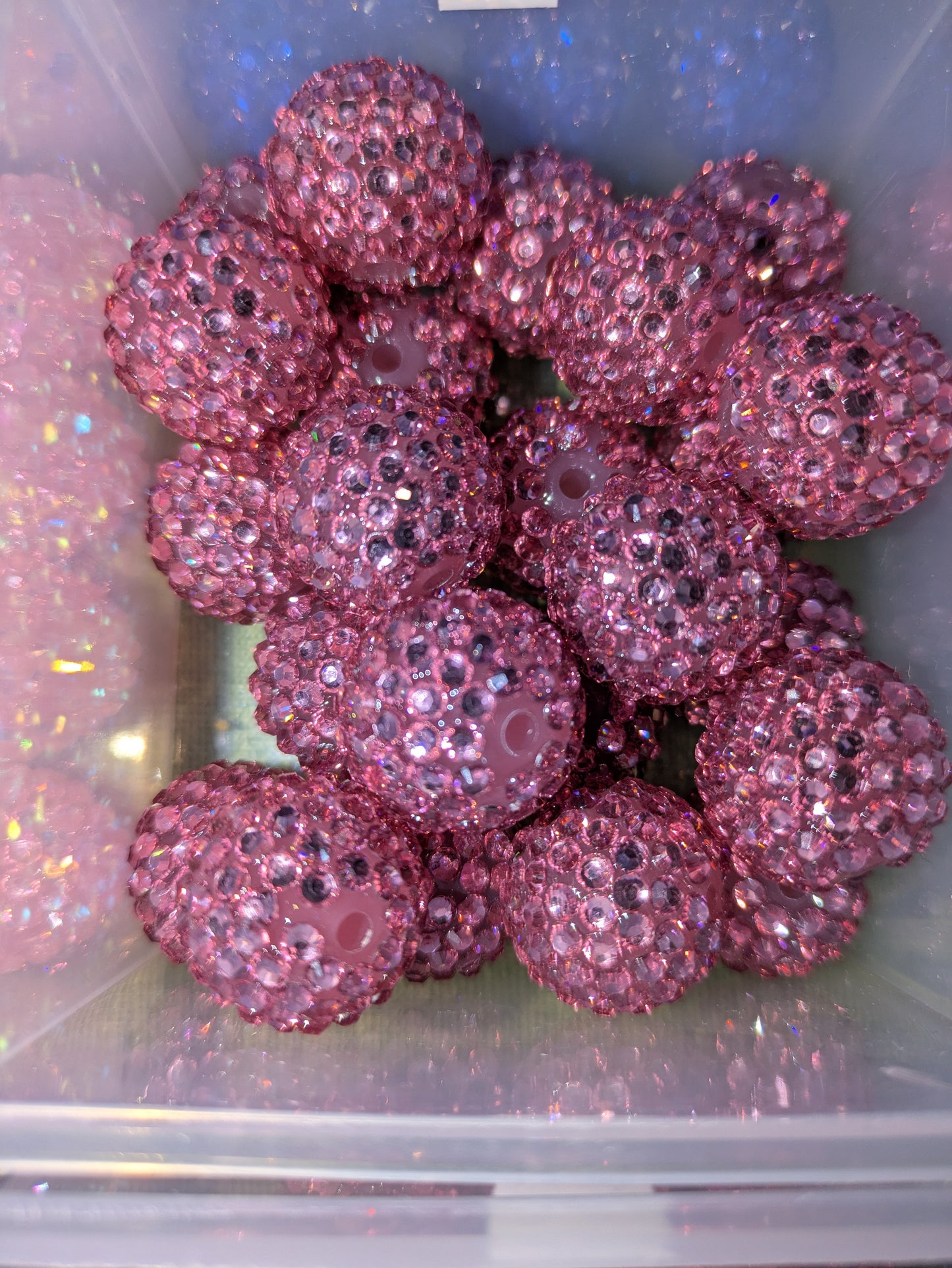 20 mm Strassperle in Metallik Pink 12