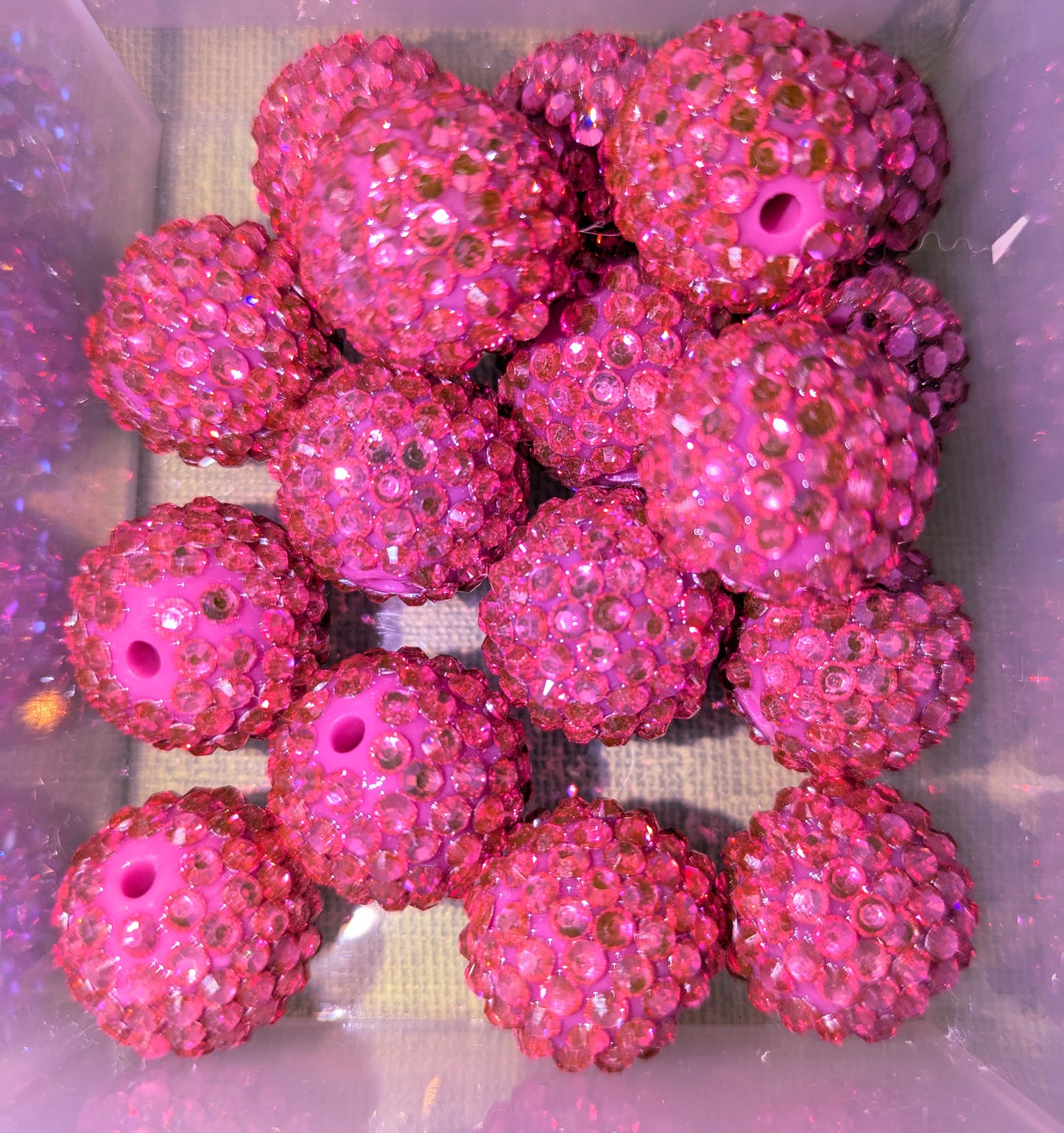 20 mm Strassperle im satten Metallik Pink 15