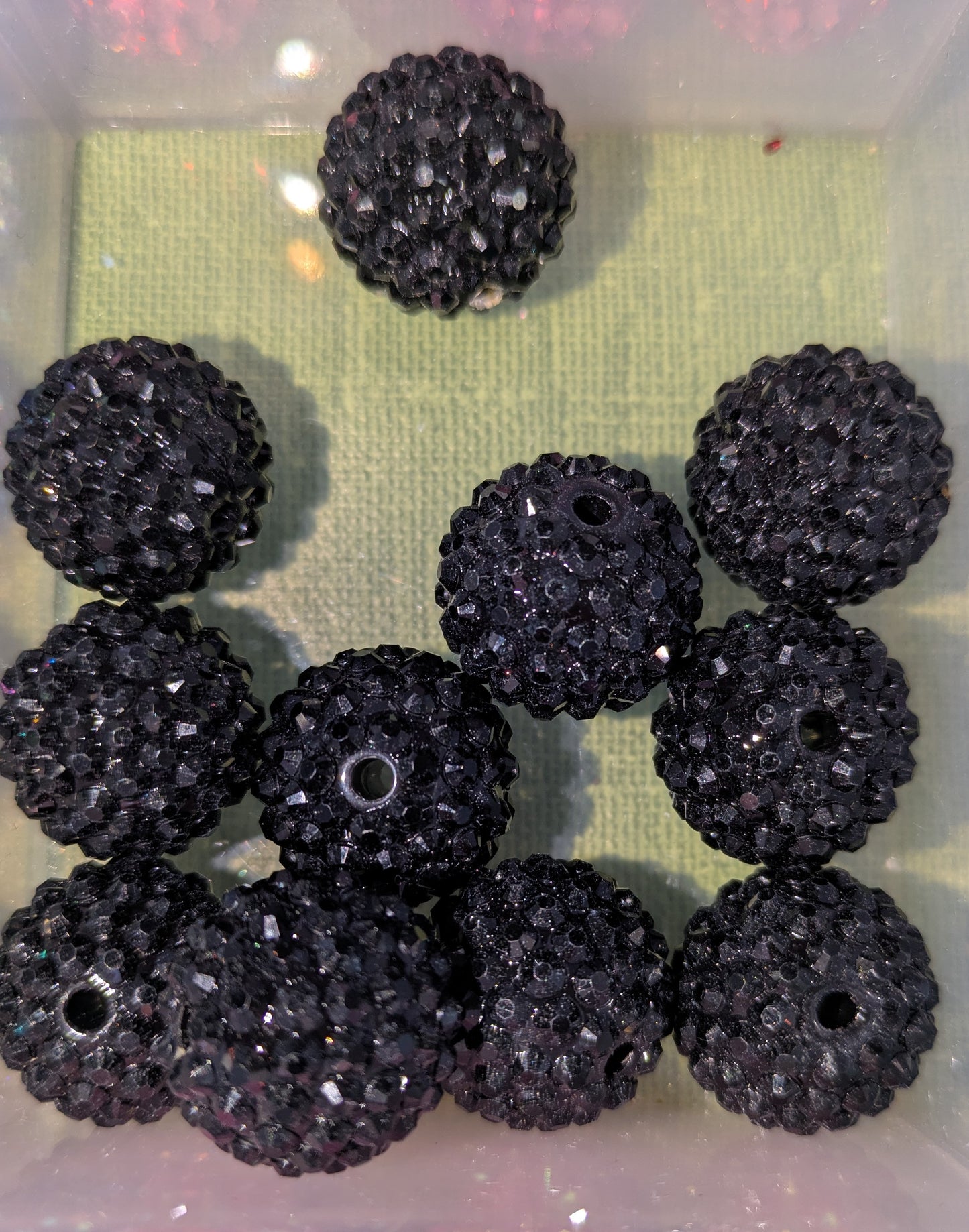 20 mm Strassperle in Schwarz 18