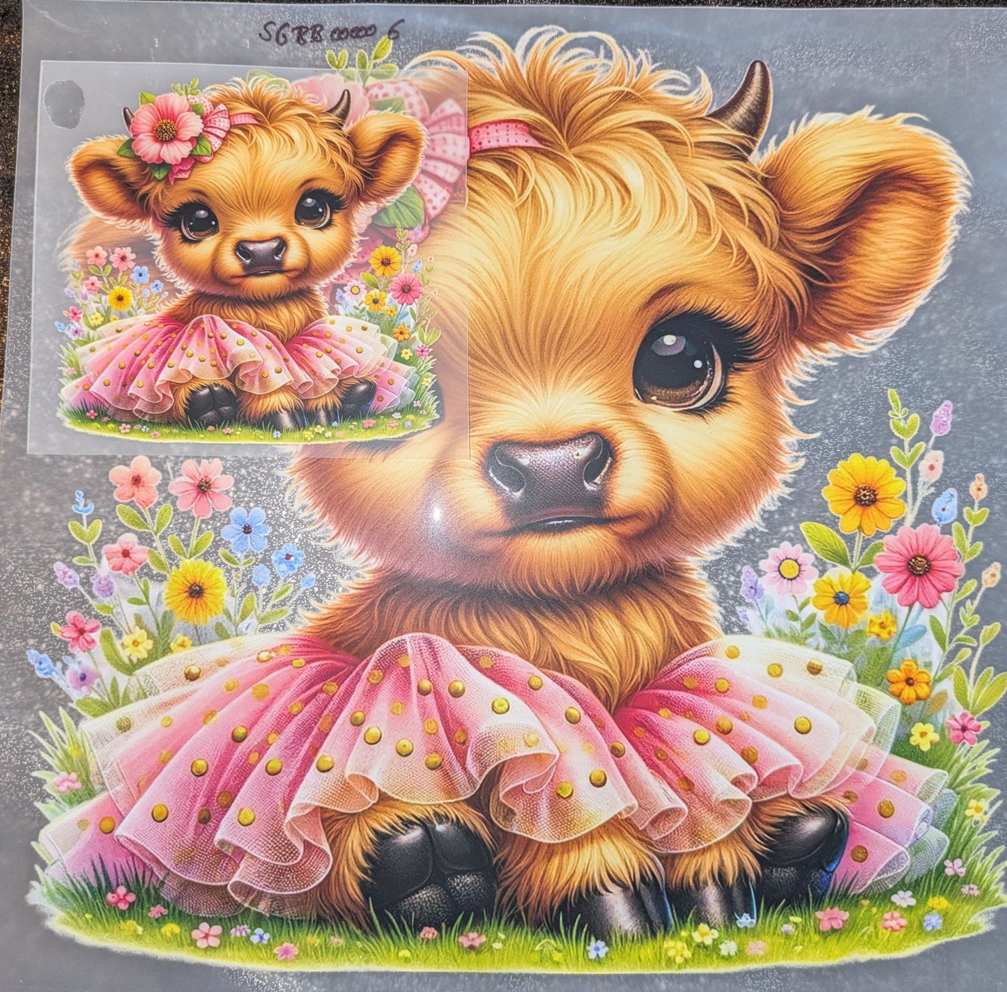 Bügelbilder Set Kuh im Tütü rosa 2 SGBB000006