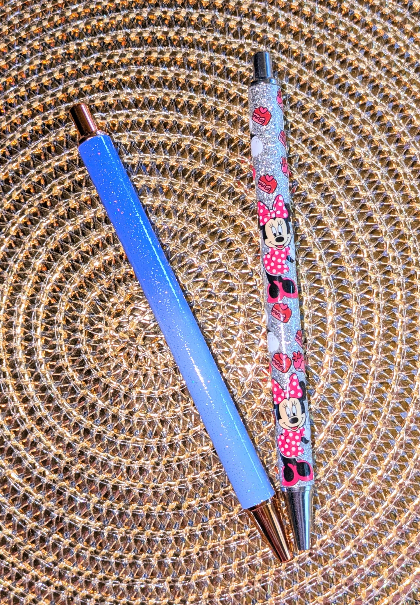 Beklebbarer Glitzerkugelschreiber Glitzer Kugelschreiber lila ombre