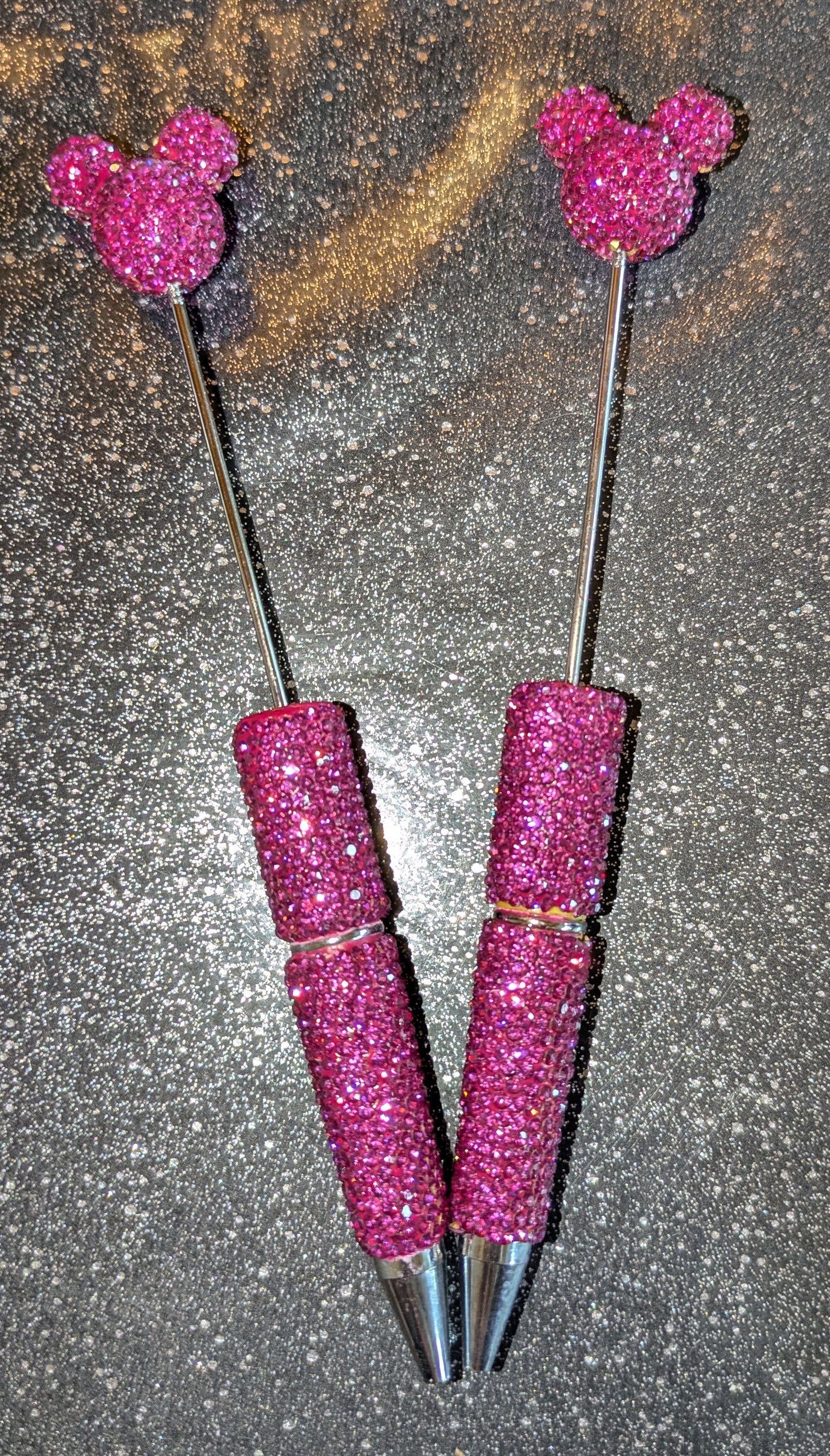 Strasskugelschreiber mit Mauskopf Beere