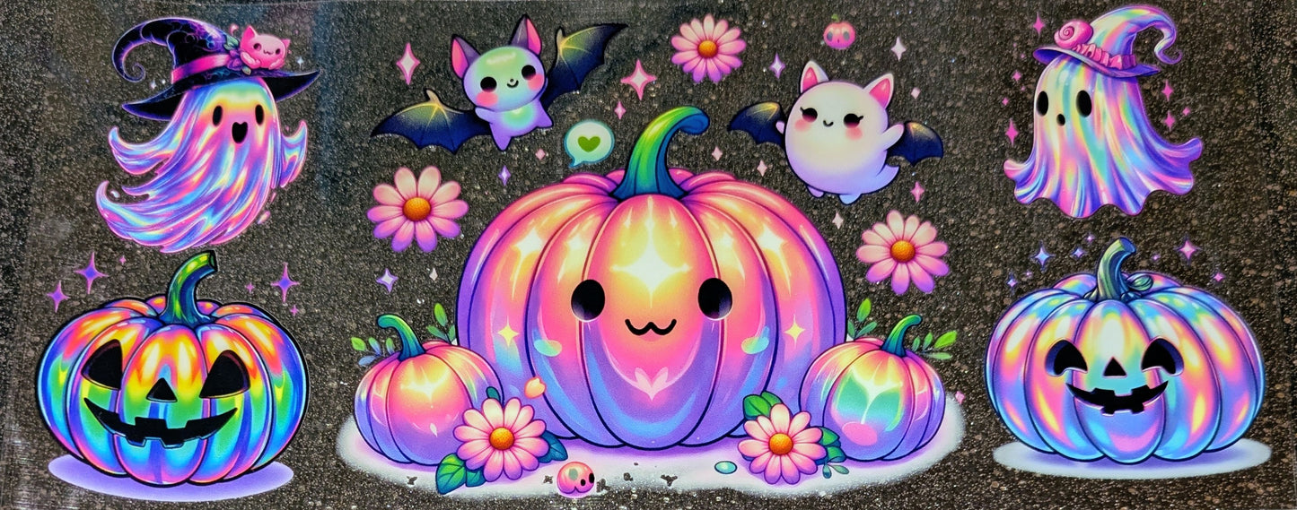 16 Oz Sticker Halloween Kürbis bunt Fledermaus Geist Gespenst