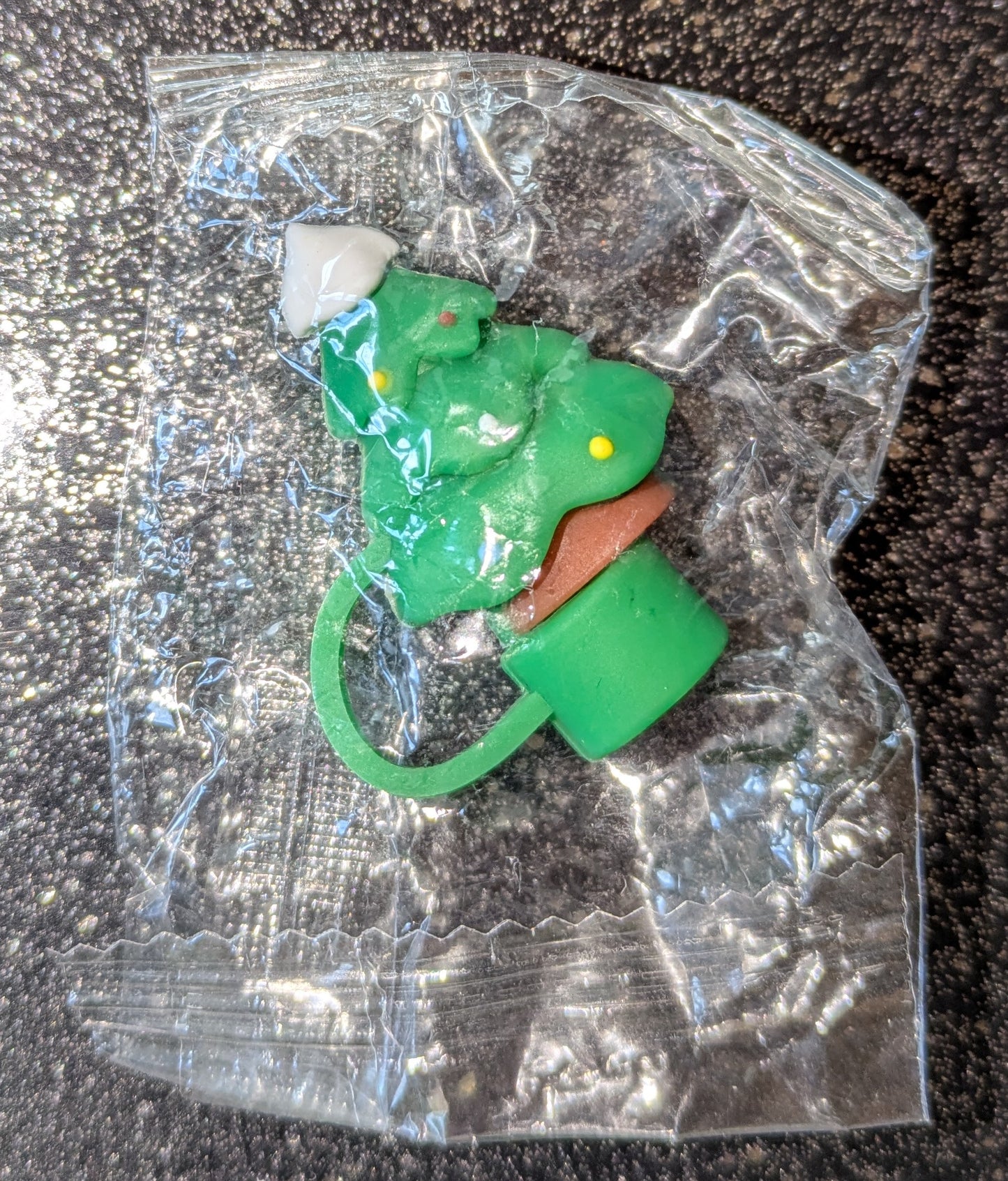 3D Trinkhalm Topper Tanne Weihnachtsbaum Schnee