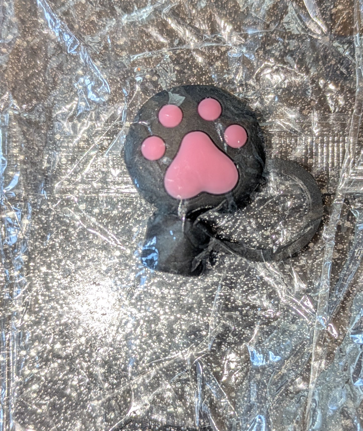 3D Trinkhalm Topper Pfote schwarz pink