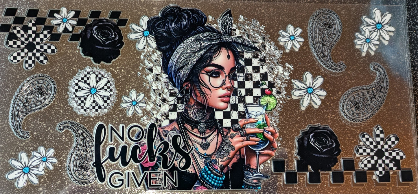 16 Oz Sticker Tatoogirl Drink Cocktail No Fuck given