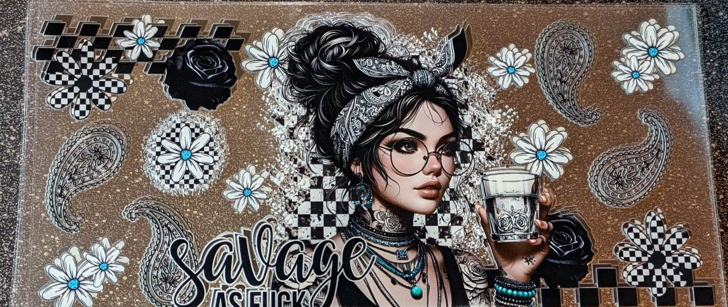16 Oz Sticker Tatoogirl Drink Cocktail Savage as Fuck
