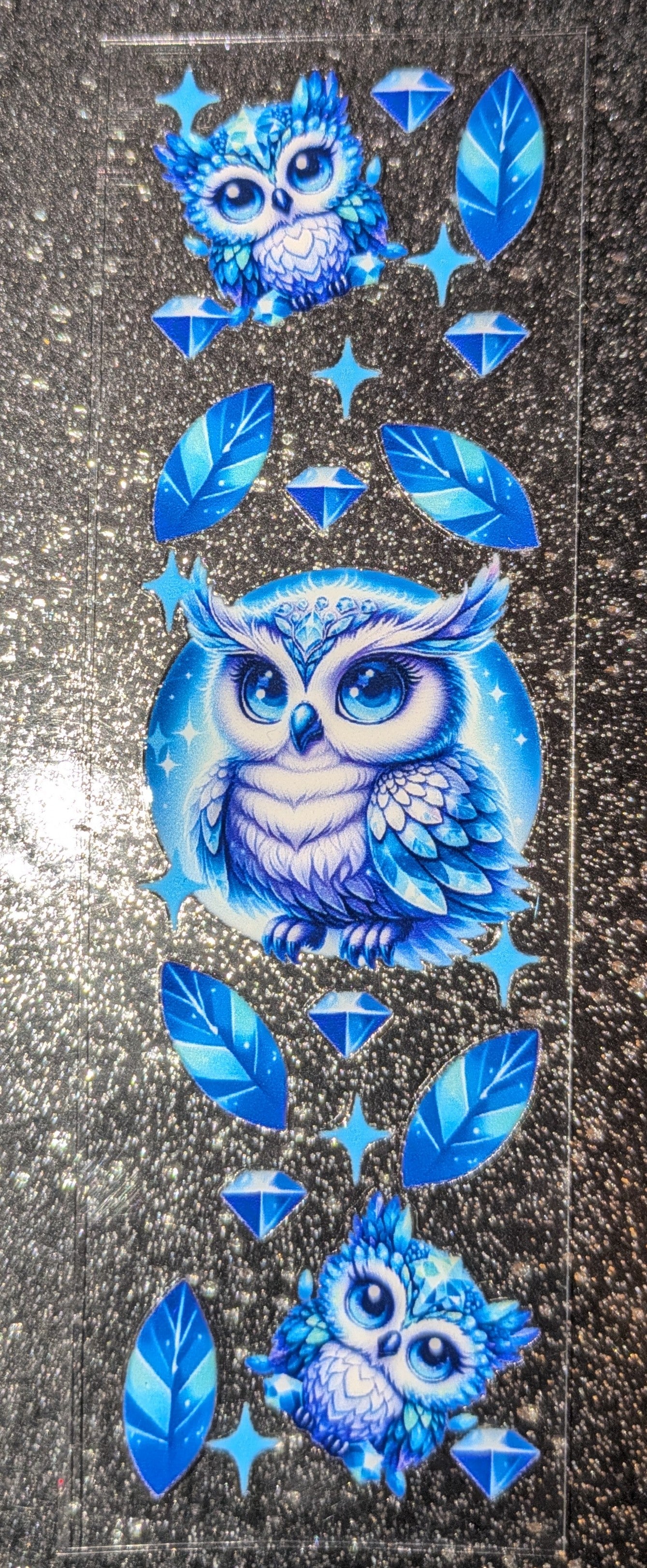 Kulisticker Sticker für Lesezeiche Eule blau