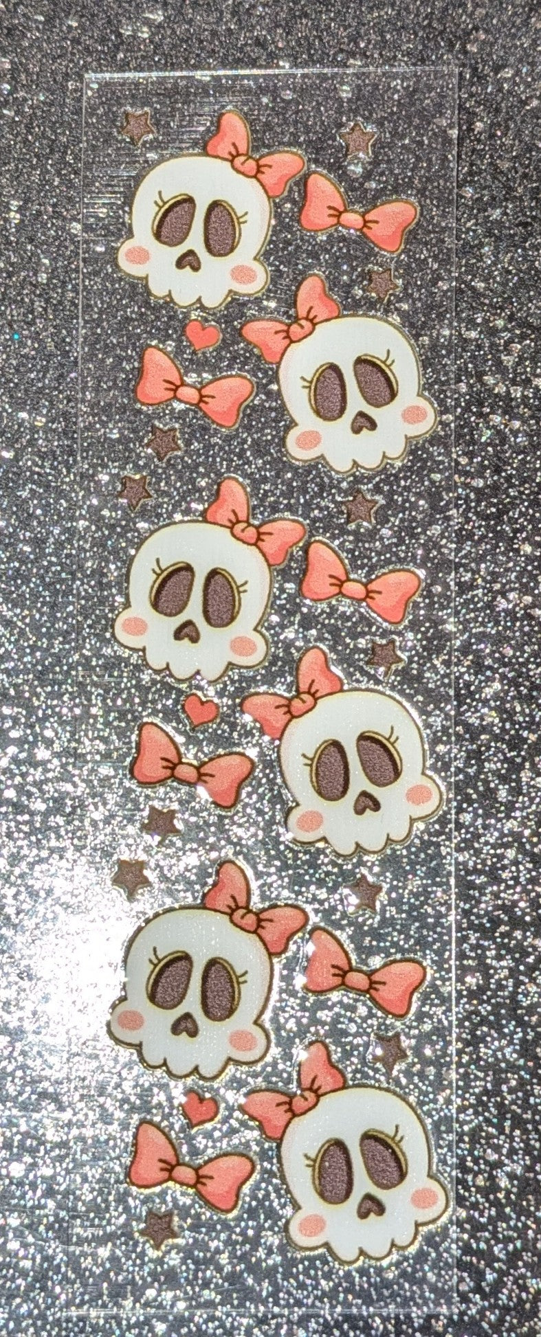 Kulisticker Sticker für Lesezeiche Totenkopf mit Schleife