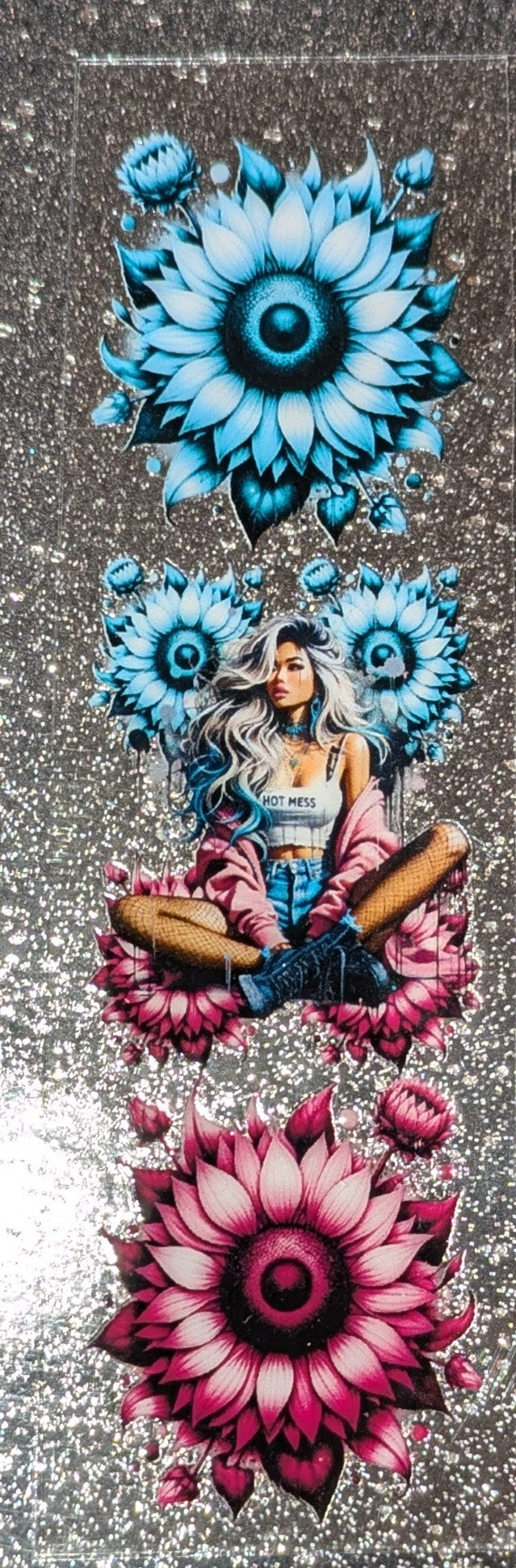 Kulisticker Sticker für Lesezeichen Tattoogirl Sonnenblume