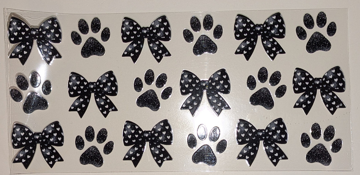 16 Oz Sticker Pfoten schleifen schwarz CS000030