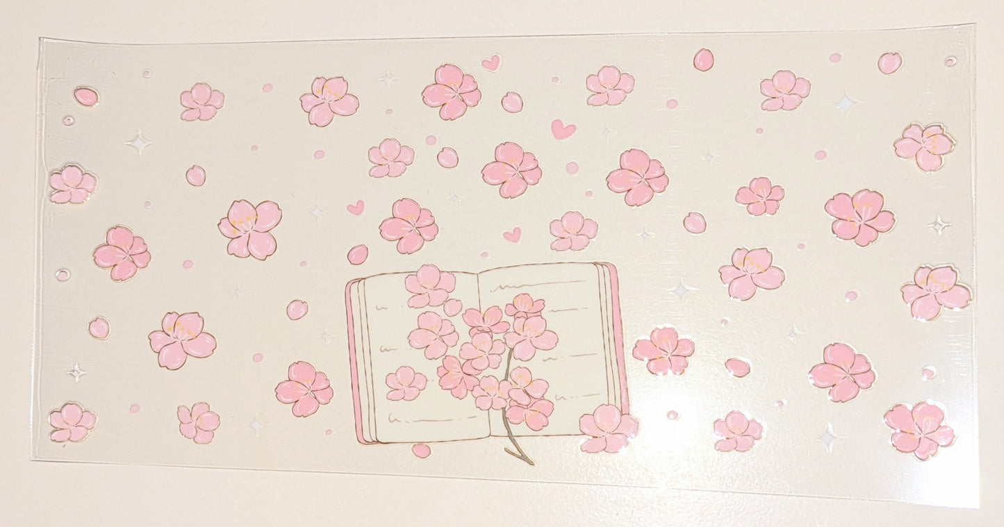 16 Oz Sticker Bücher Buch Sakura Kirschblüte CS000043