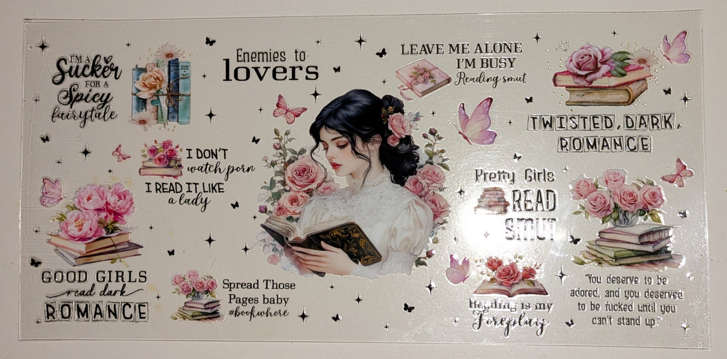 16 Oz Sticker Bücher Buch Victorianisch Dame Frau Mädchen CS000077