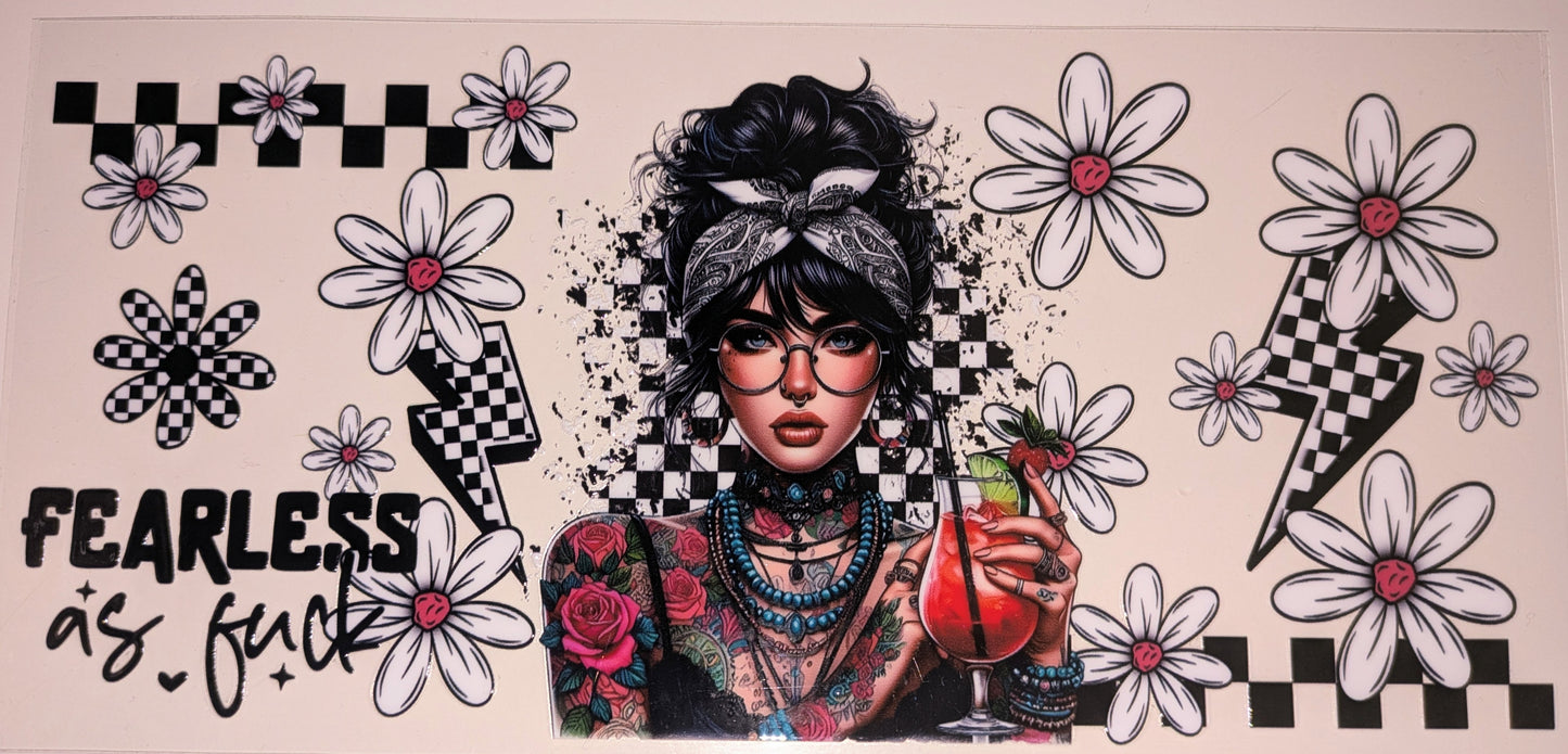 16 Oz Tattoogirl fearless Chess schwarz weiß CS000093