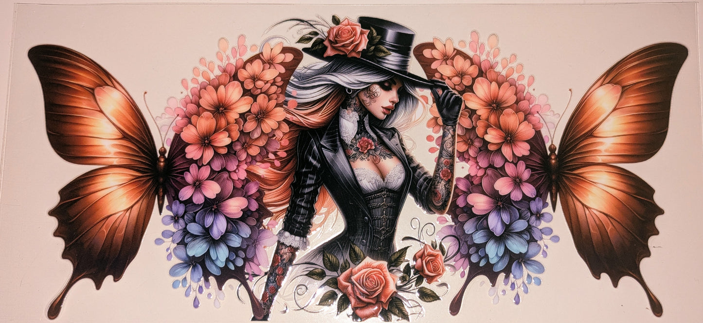 16 Oz Tattoogirl Steampunk Viktorianisch Vintage CS000090