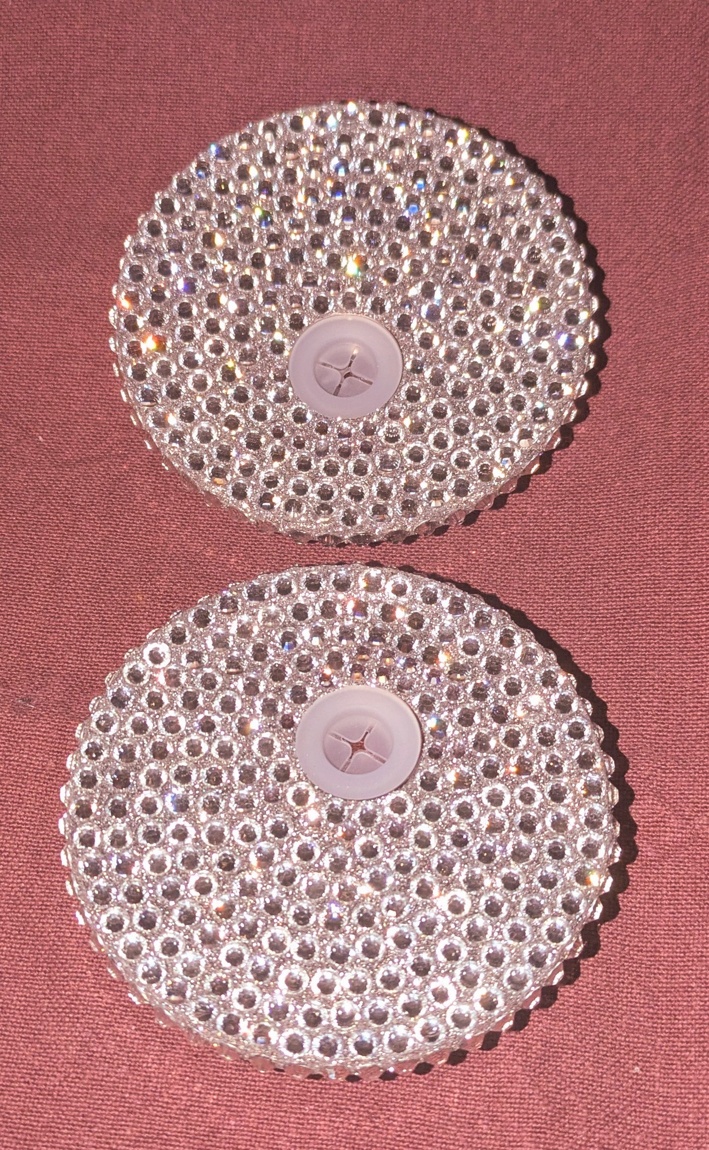 Glitzerdeckel Strass Silber