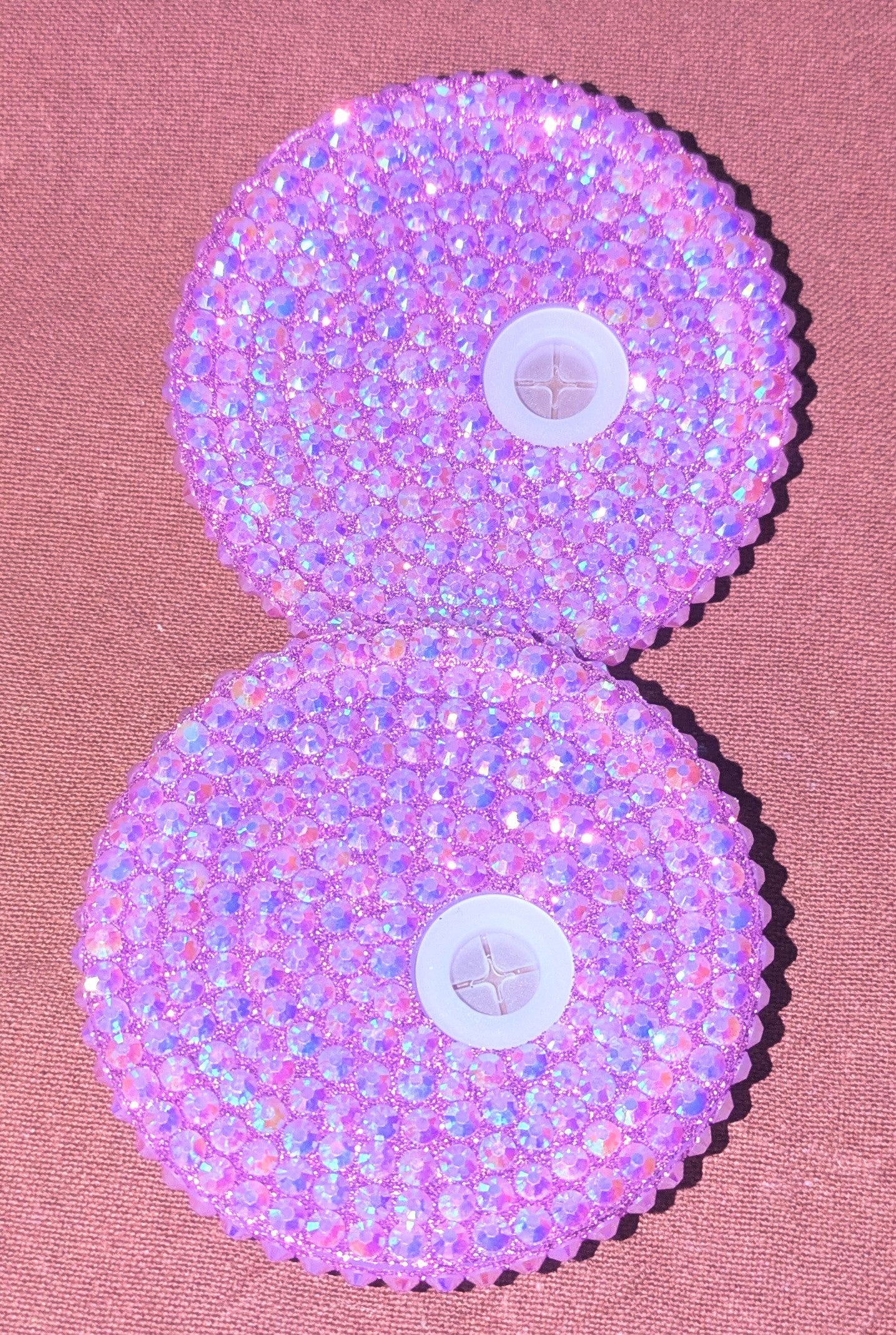 Glitzerdeckel Strass helles Lila