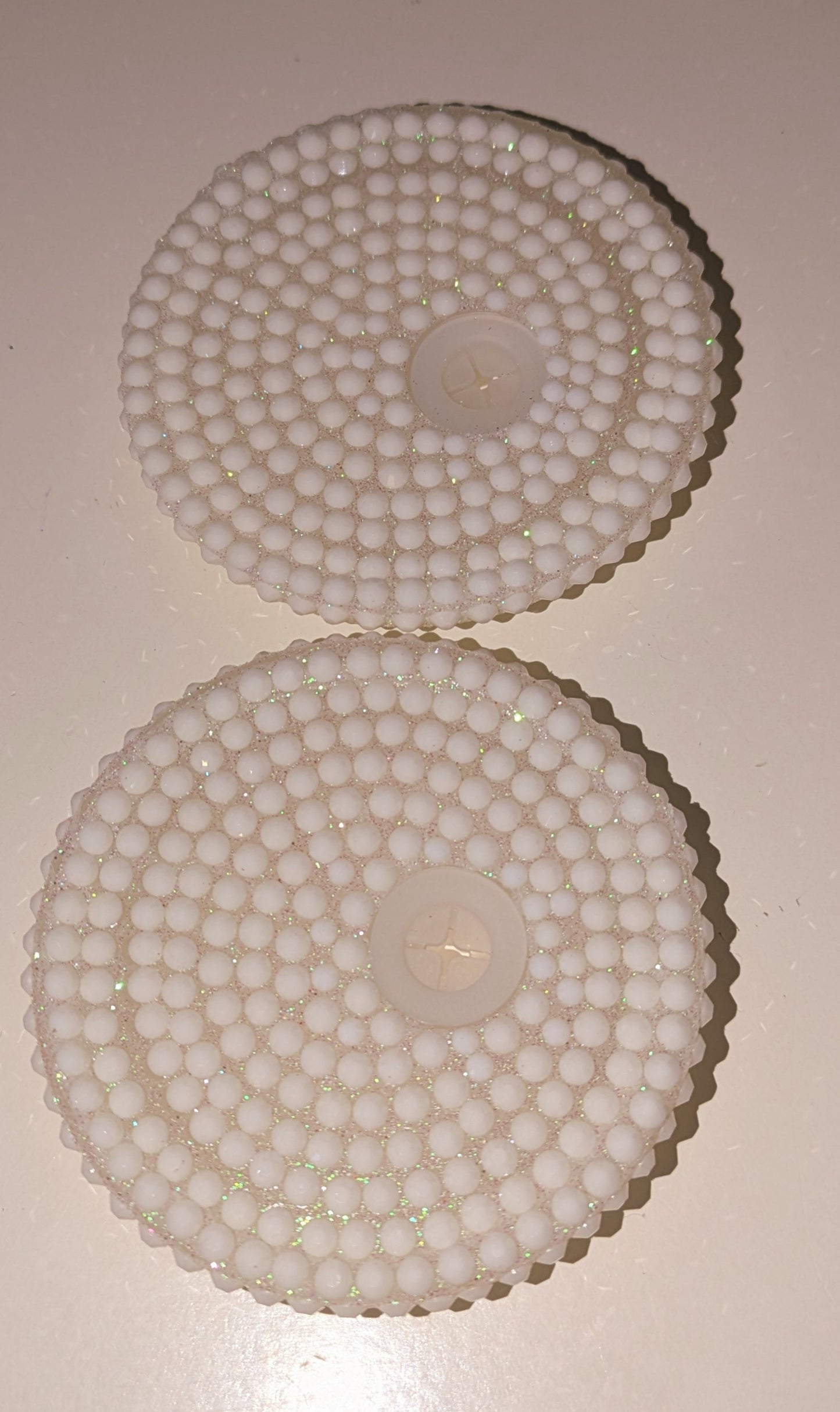 Glitzerdeckel Strass Weiß